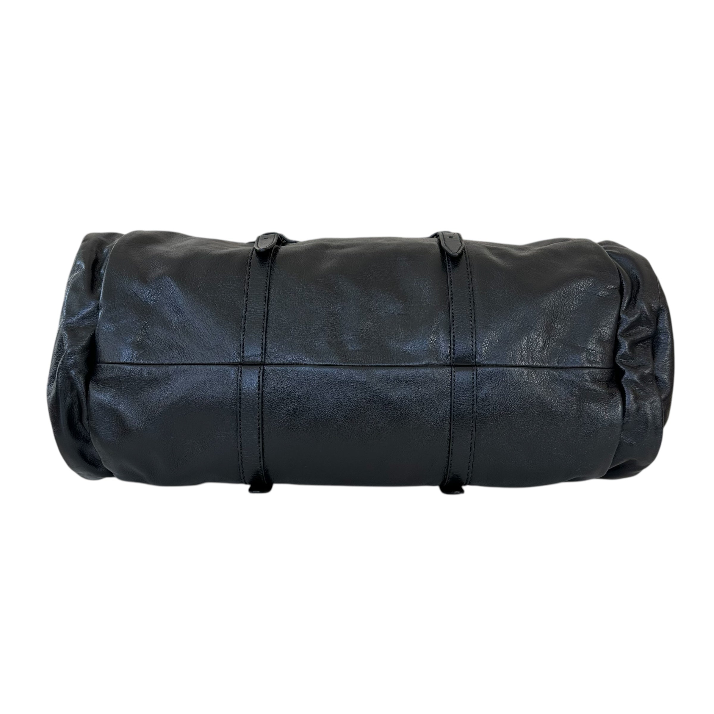 Gucci borsa da viaggio in pelle con doppia G