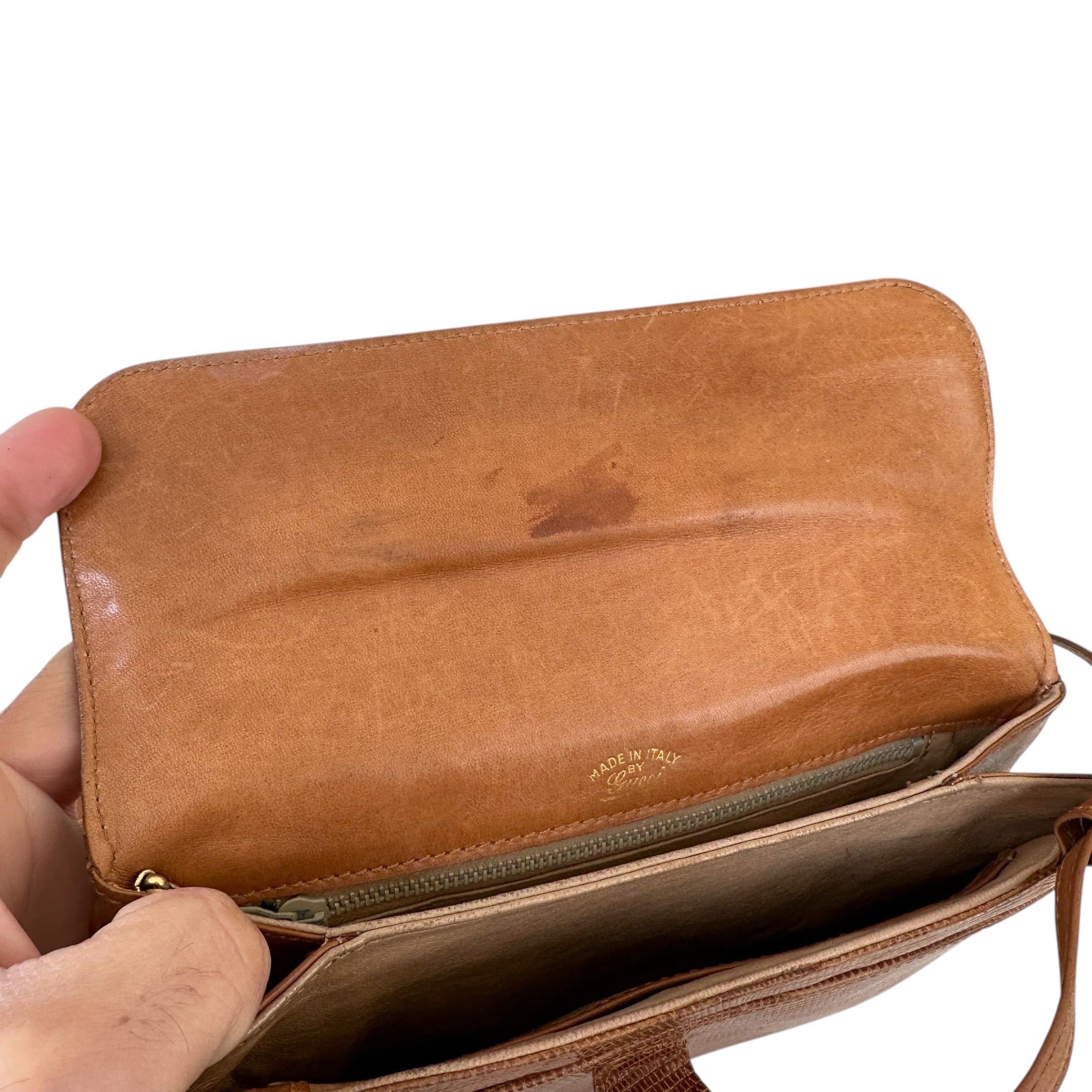 Gucci borsa a tracolla vintage in pelle di lucertola