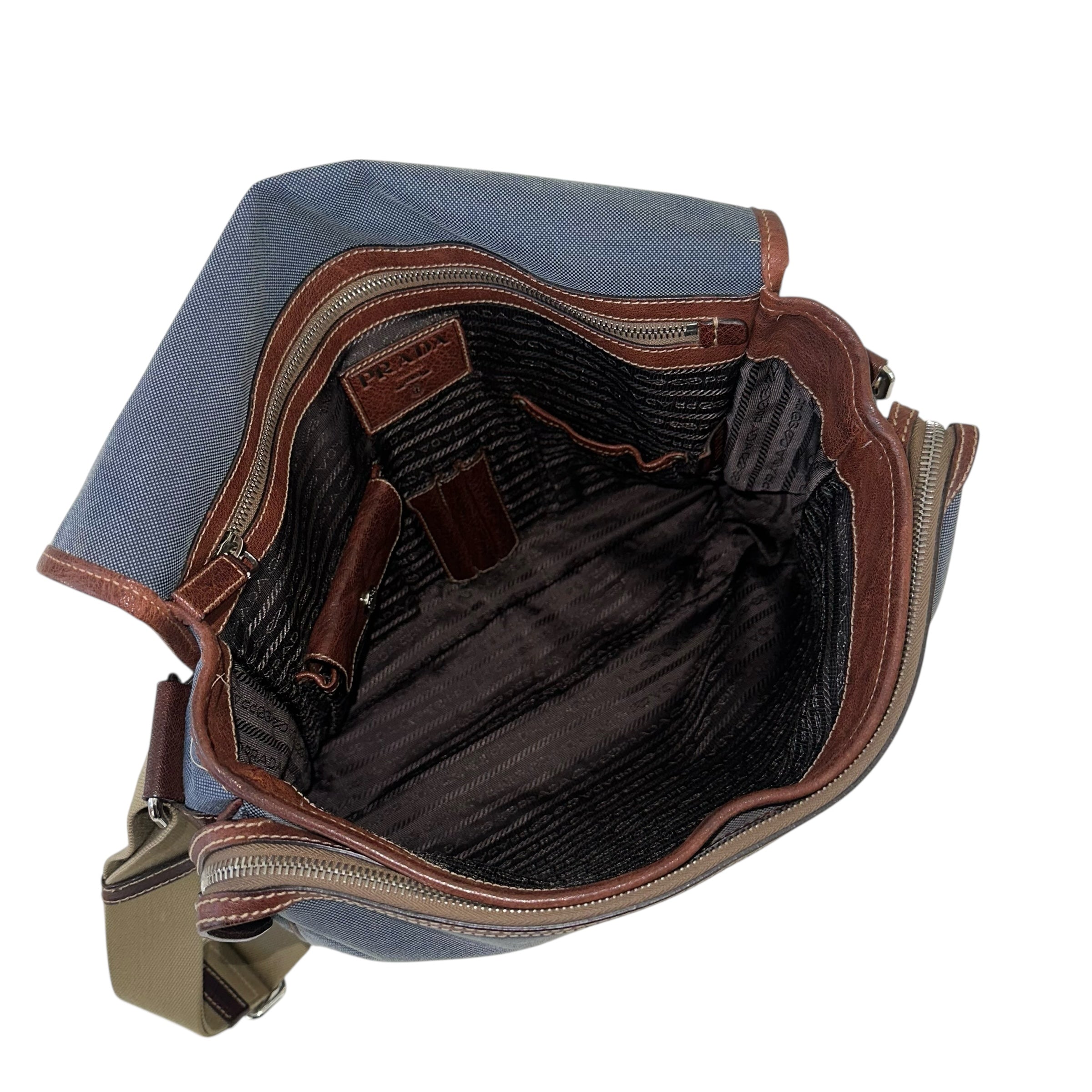 Prada Borsa Messenger in tela Jaquard