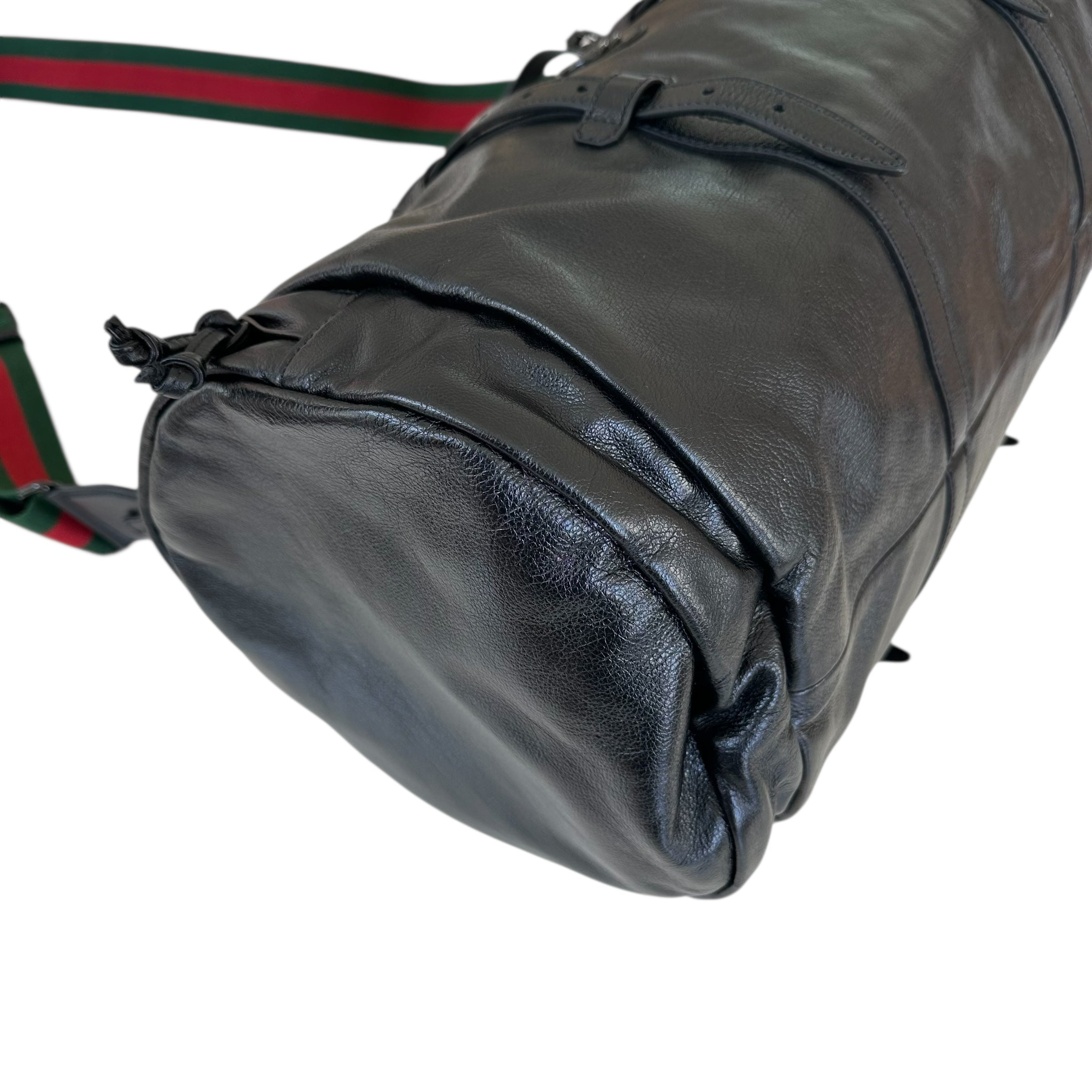Gucci borsa da viaggio in pelle con doppia G