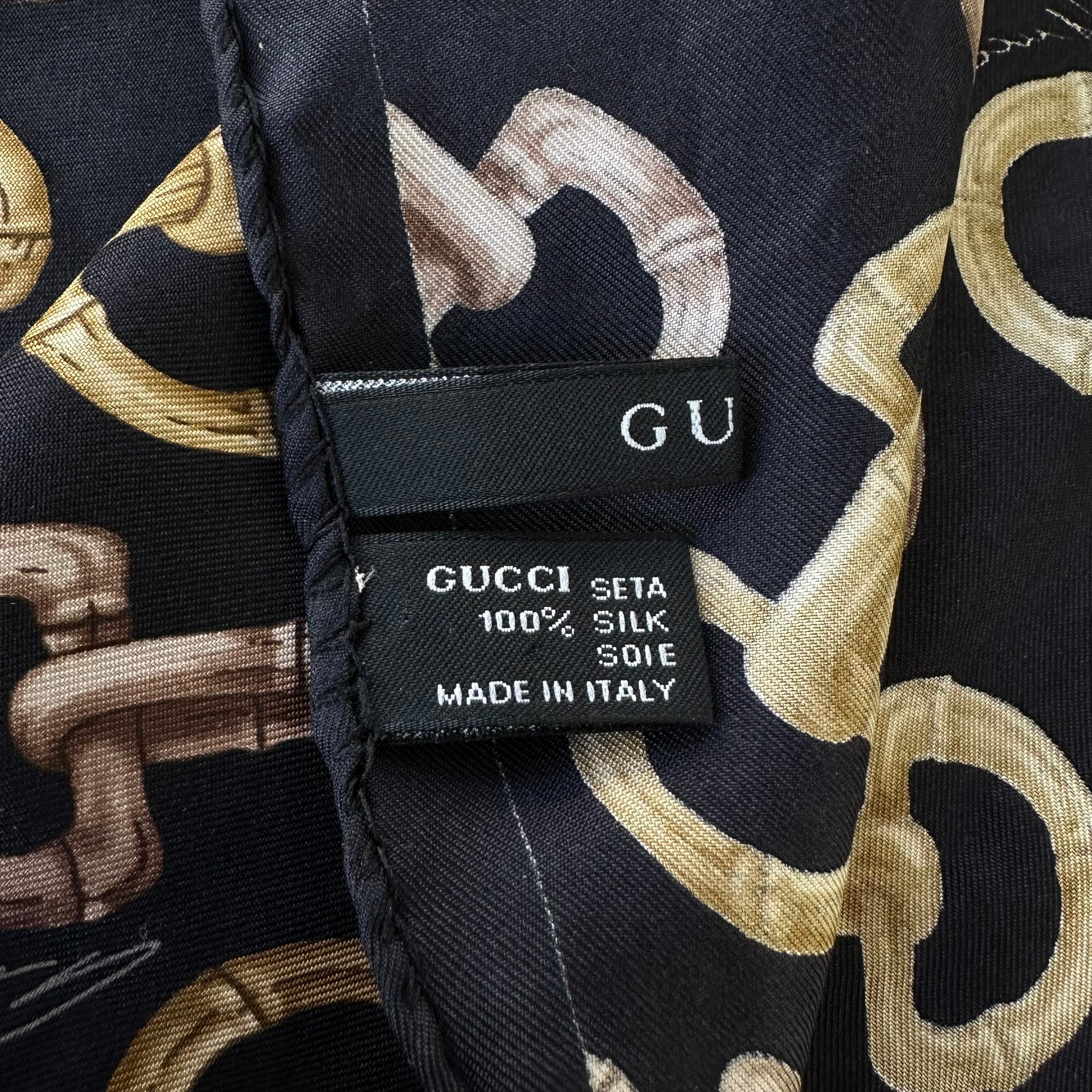 Gucci sciarpa in seta con stampa Horsebit