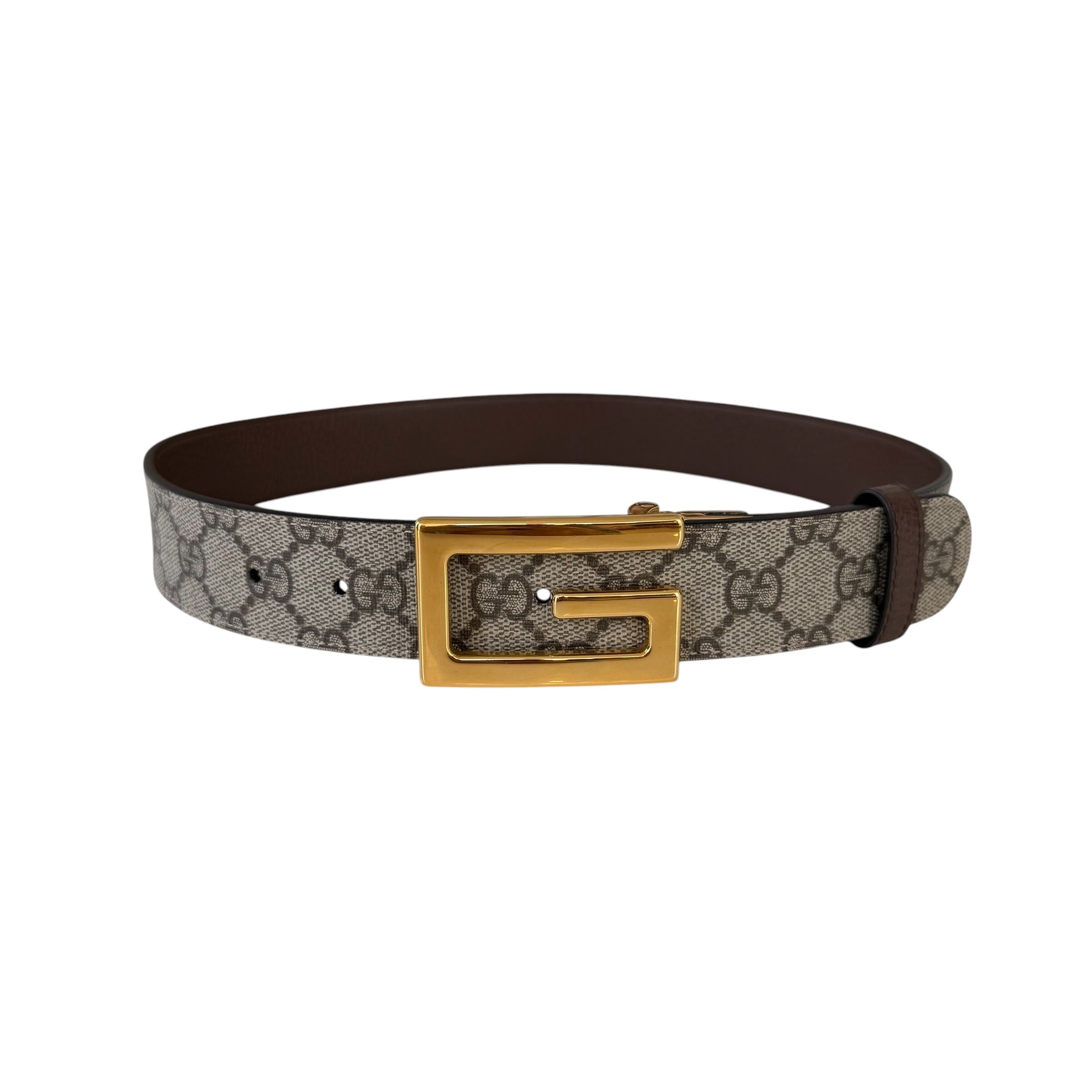 Gucci cintura reversibile con G quadro