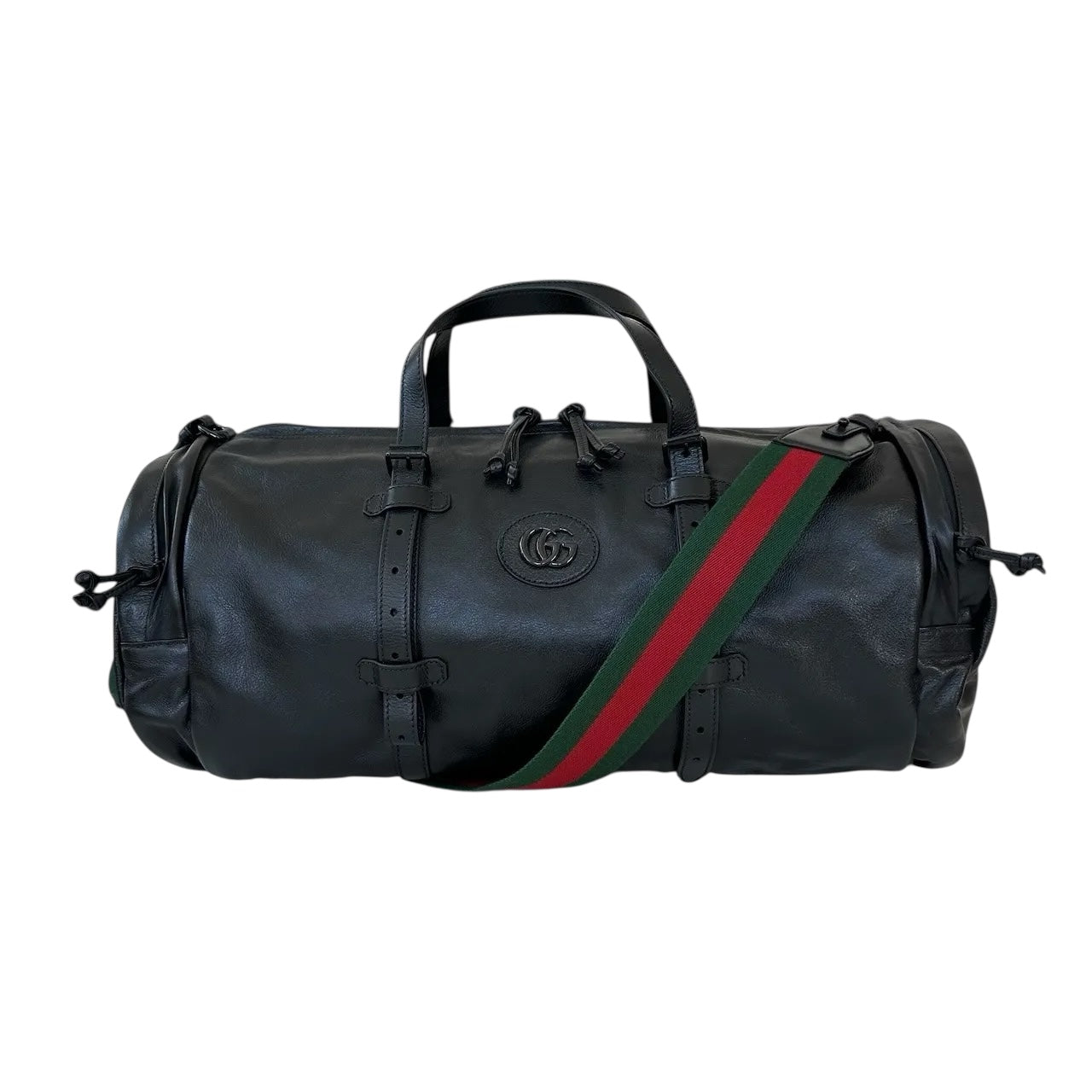 Gucci borsa da viaggio in pelle con doppia G