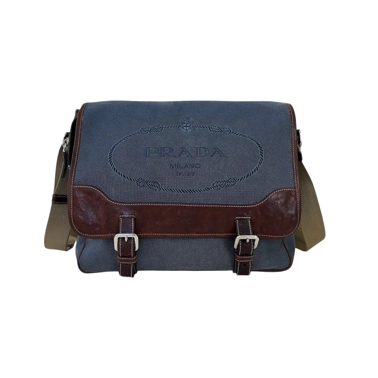 Prada Borsa Messenger in tela Jaquard