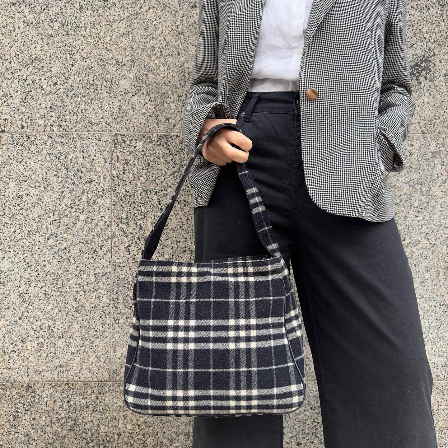 Burberry borsa in lana cotta