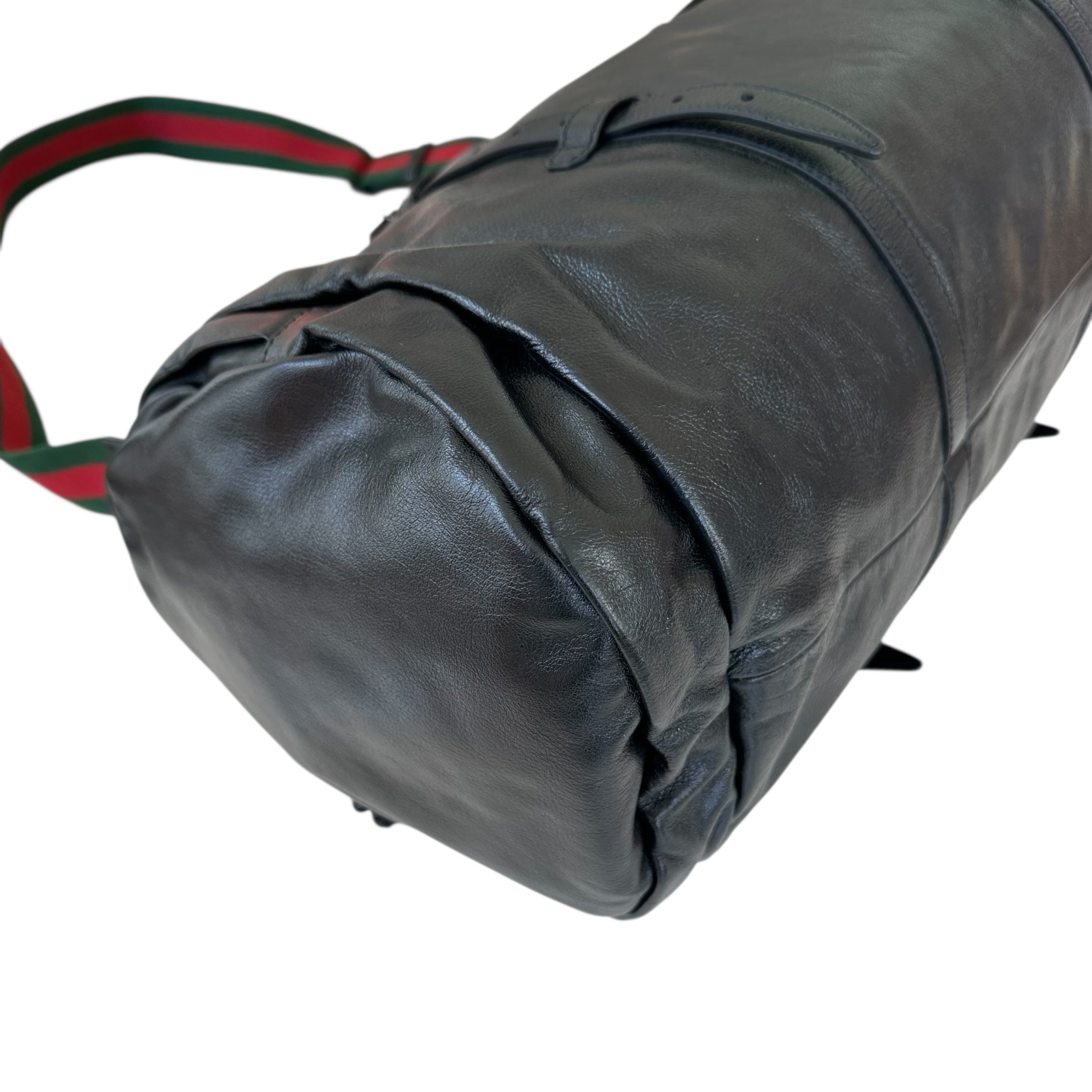 Gucci borsa da viaggio in pelle con doppia G