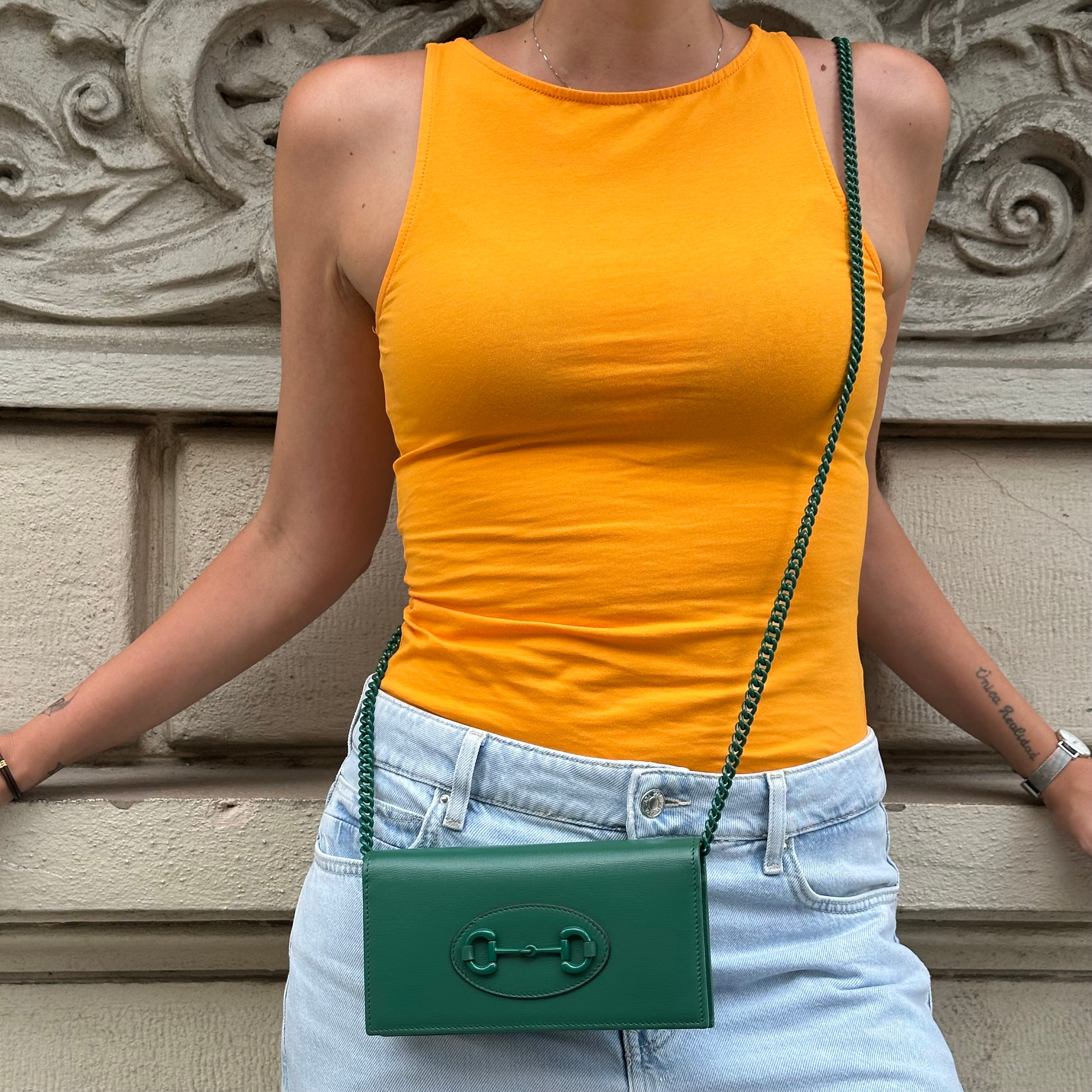 Gucci portafoglio con catena Horsebit 1955
