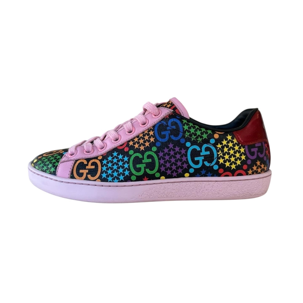 Sneaker Gucci in tela GG Psychedelic e finiture in pelle rosa Stile: 610086