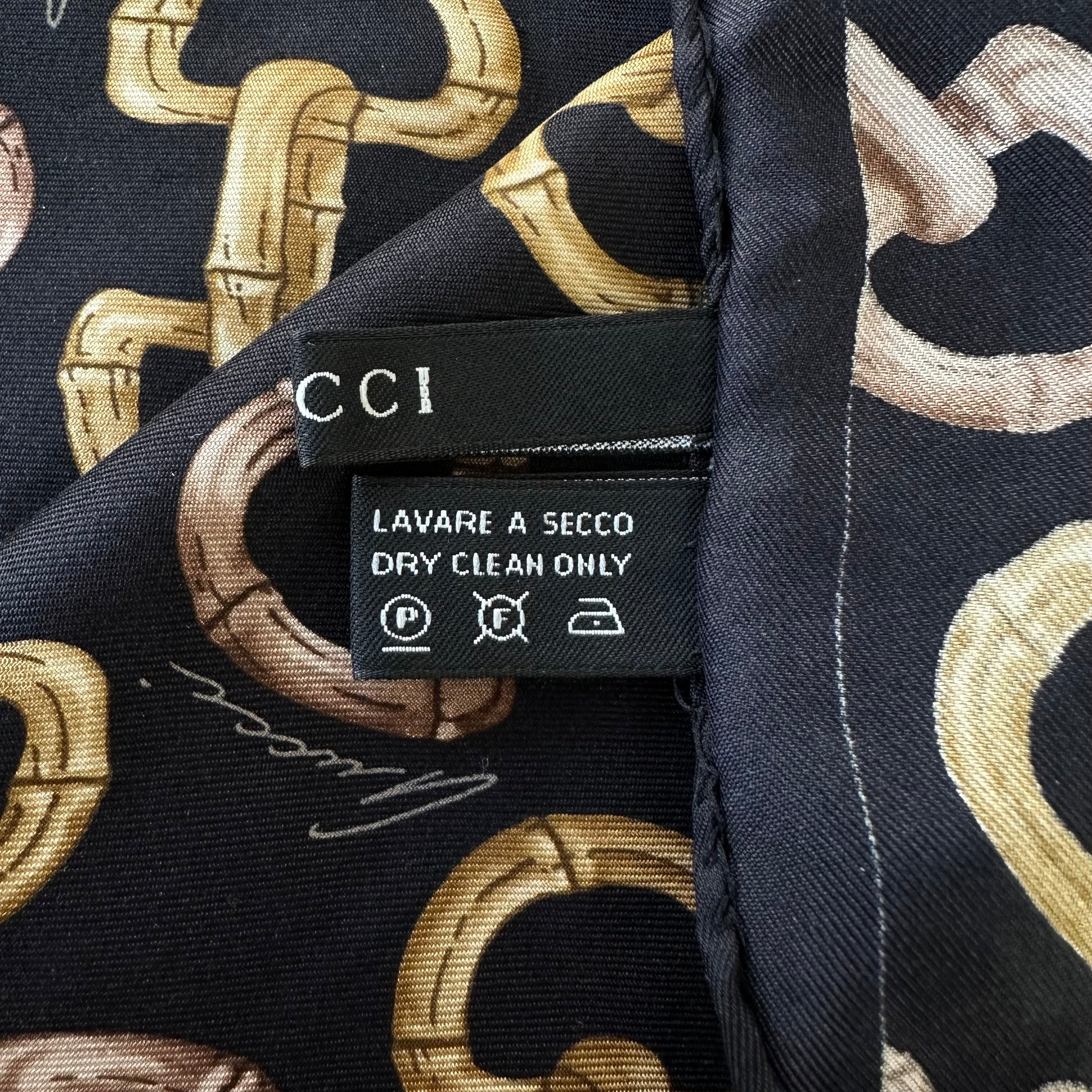 Gucci sciarpa in seta con stampa Horsebit