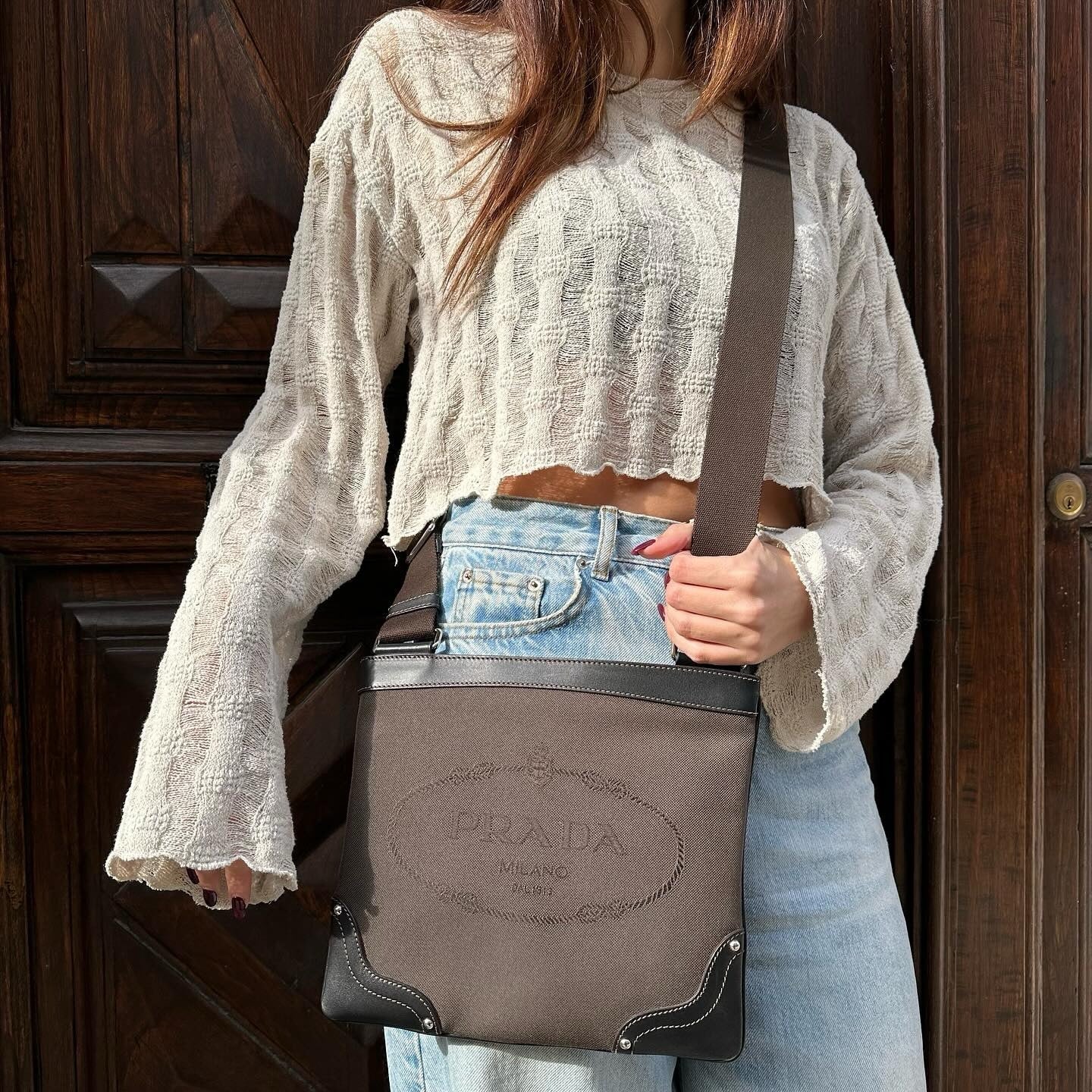Prada borsa messenger jacquard