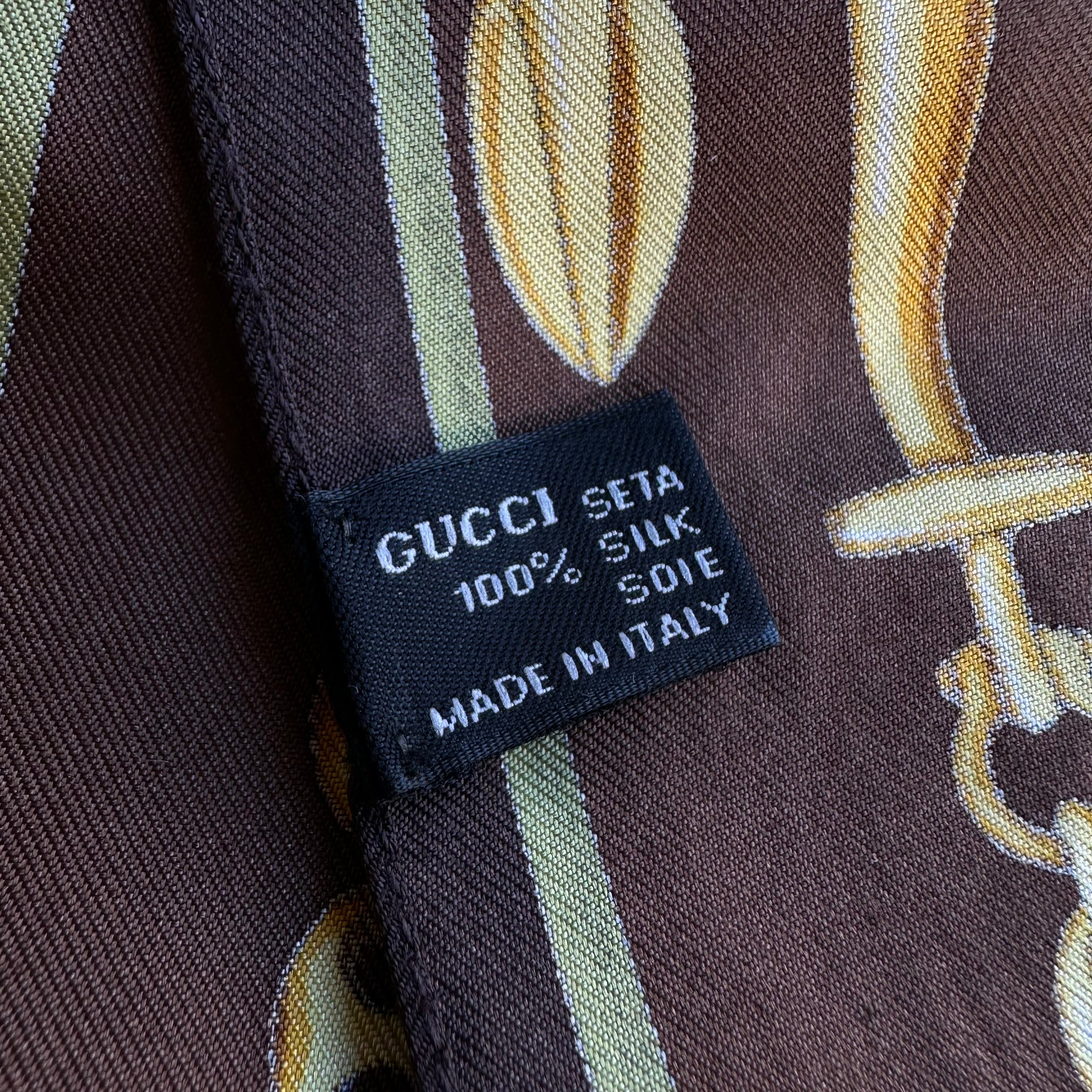 Gucci nastro in seta stampata