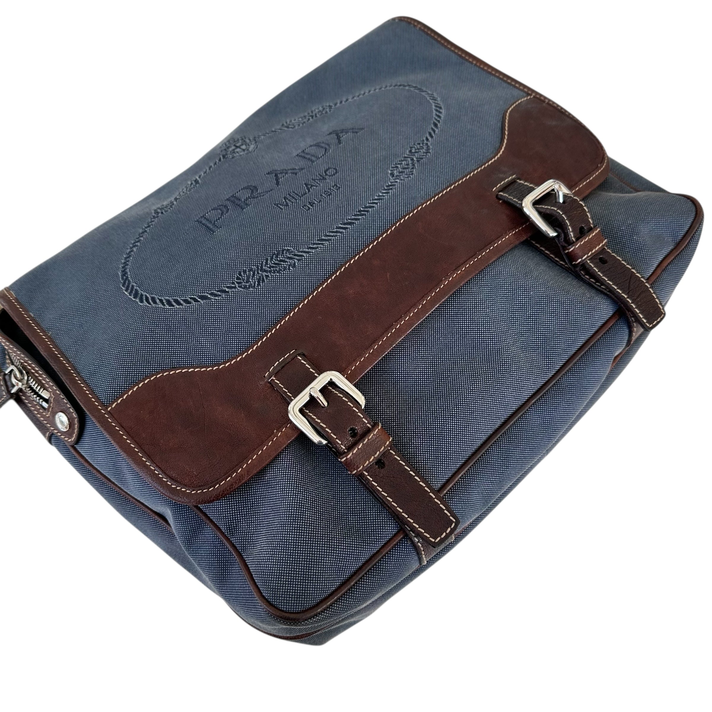 Prada Borsa Messenger in tela Jaquard
