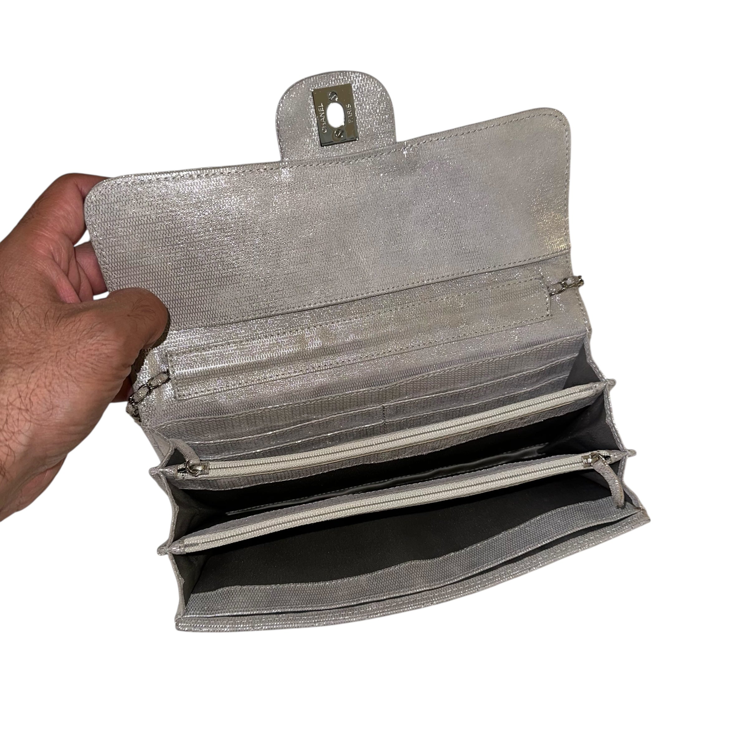 Chanel clutch in tela e lurex