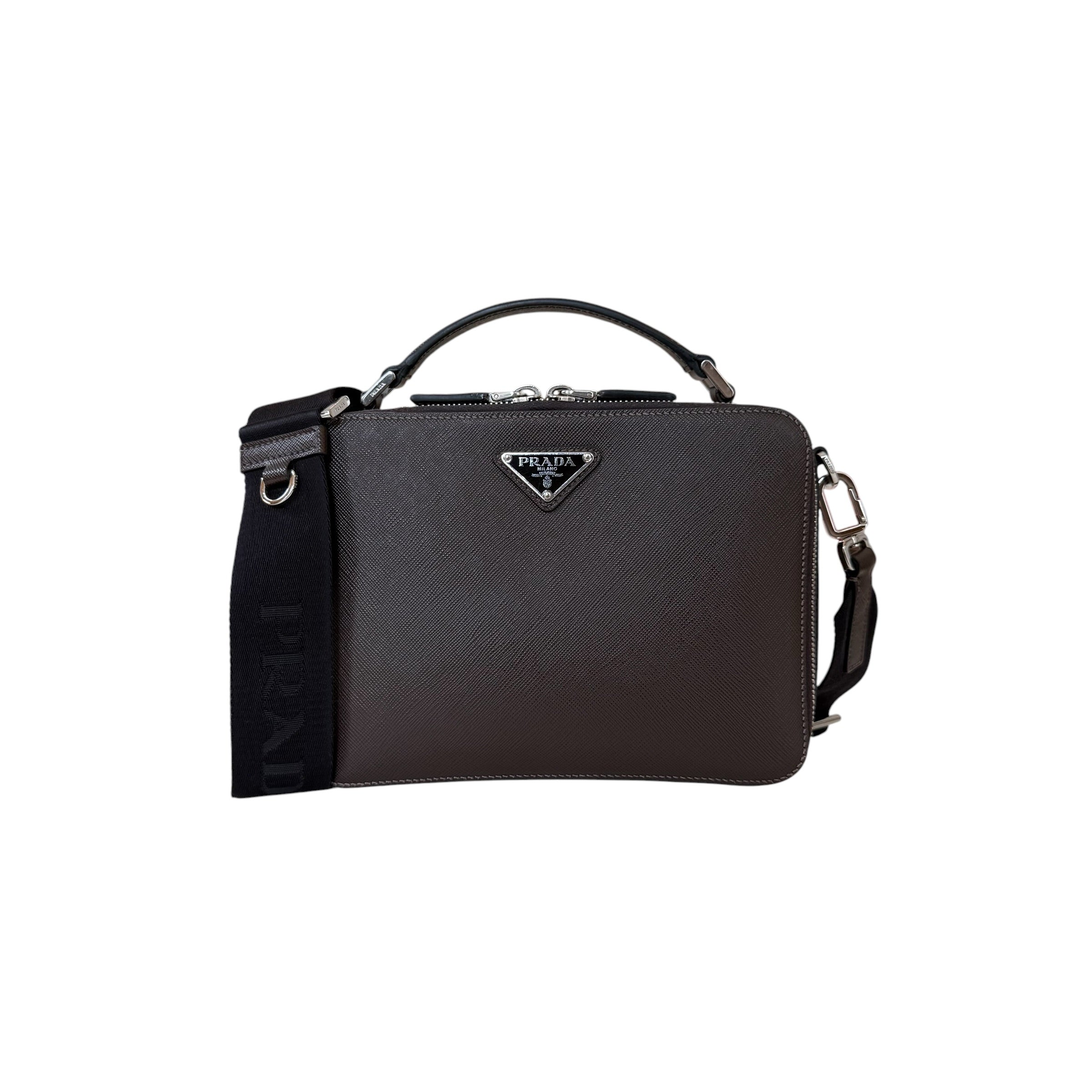 Prada borsa Brique media in pelle Saffiano