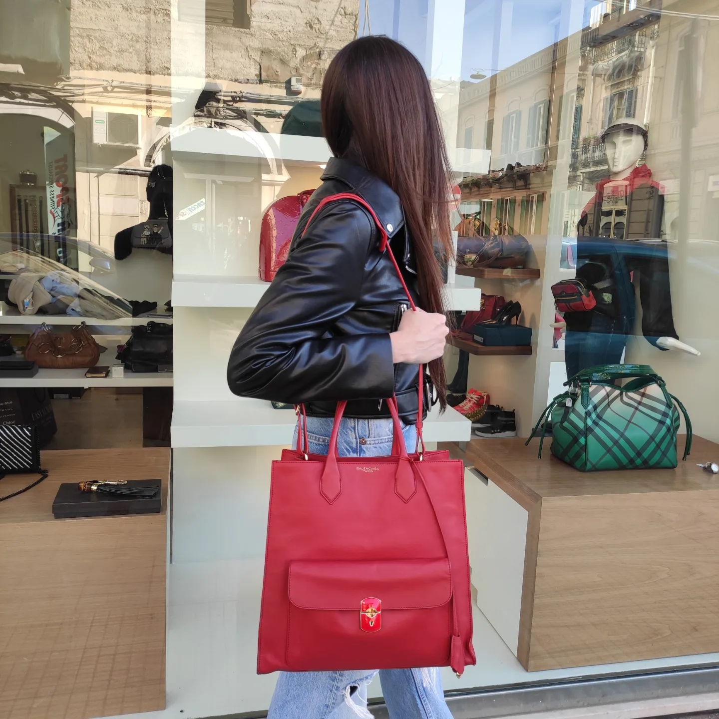 Borsa Balenciaga Padlock On Afternoon in pelle