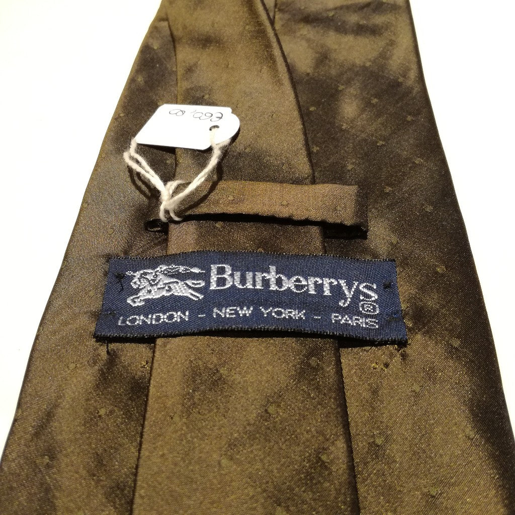 Cravatta Burberrys vintage in seta verde
