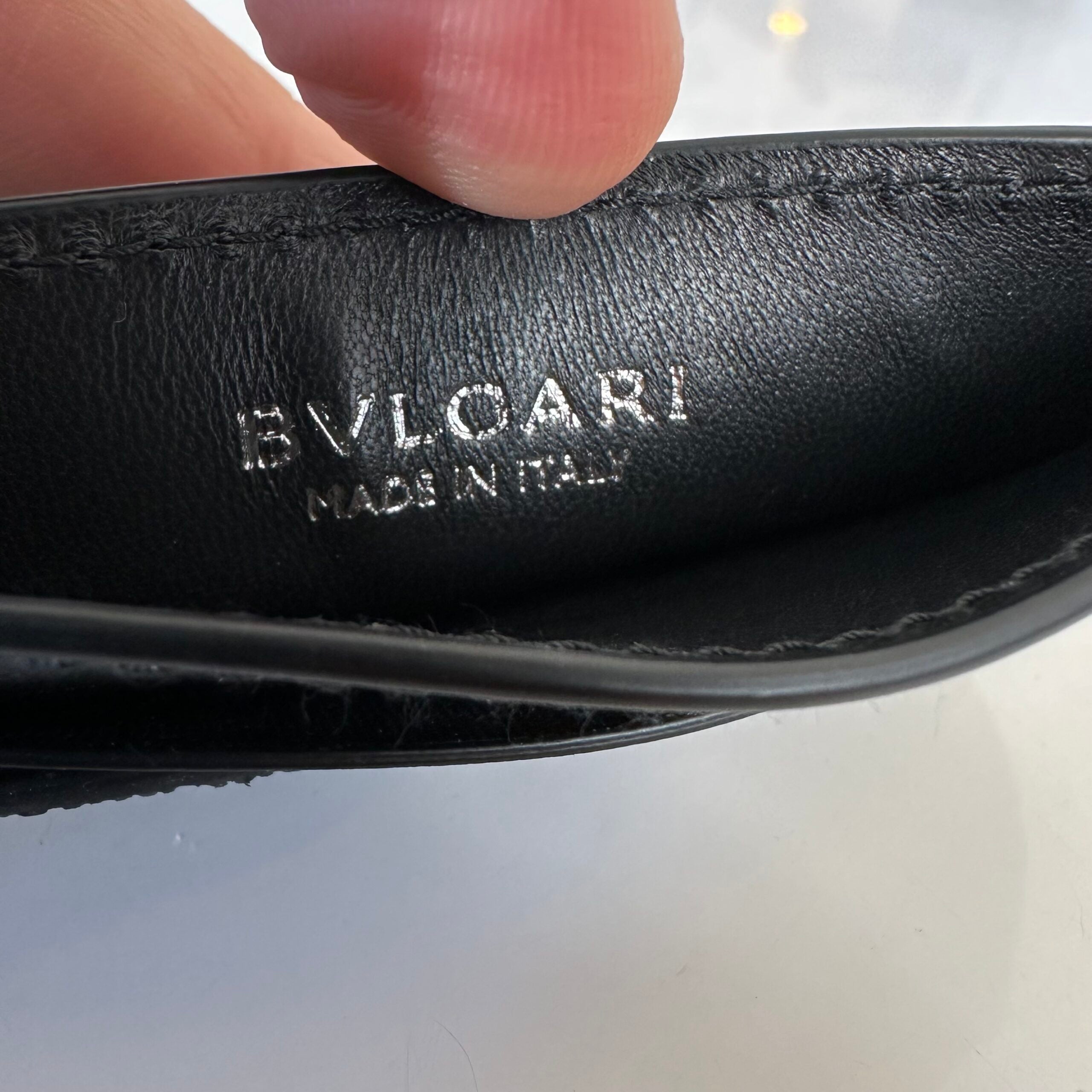 Bulgari portacarte in pelle di vitello e pelle di razza