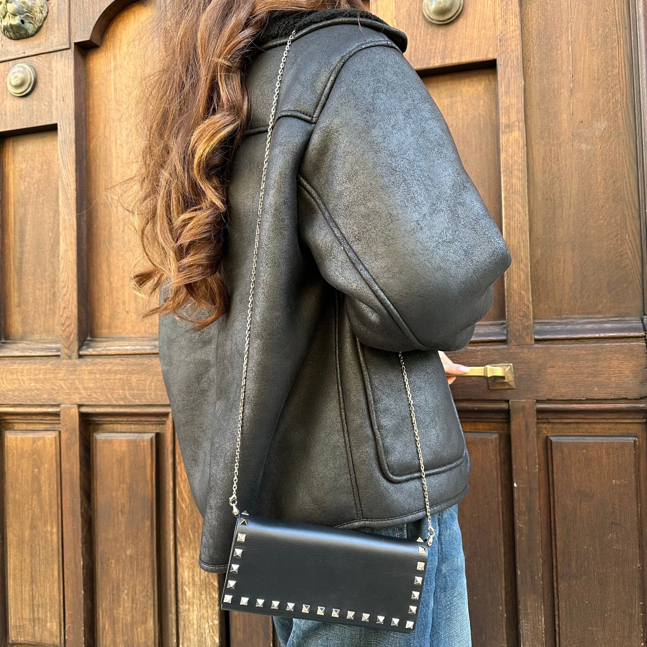 Valentino portafoglio con catena Rockstud