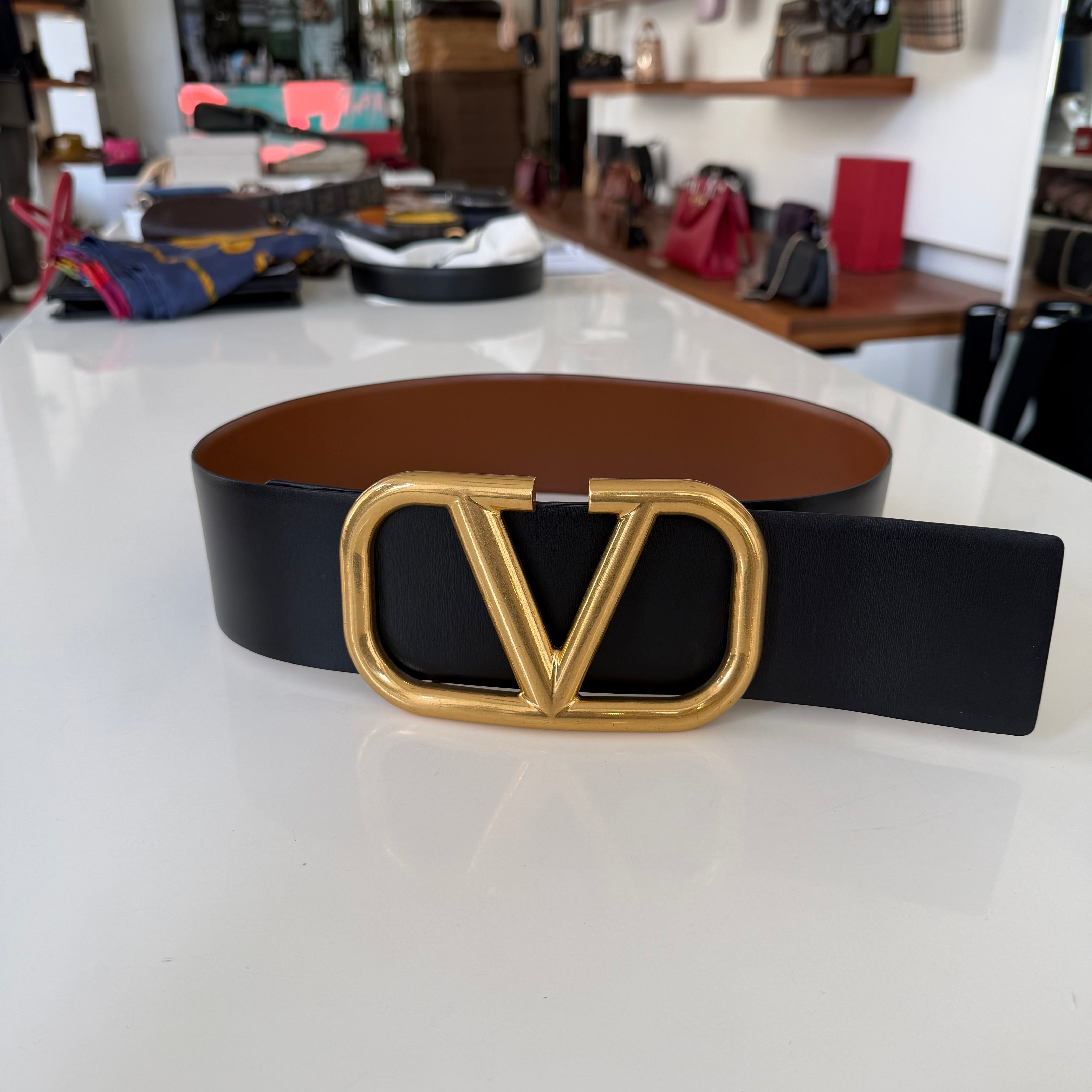 Valentino Garavani cintura reversibile Vlogo 70 mm