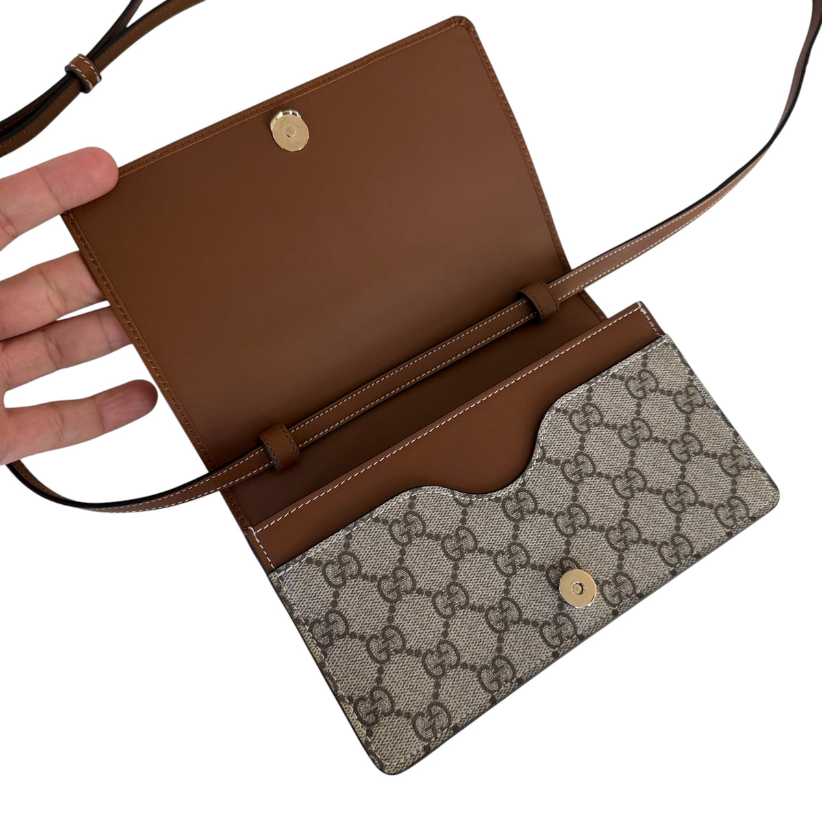 Gucci portafoglio GG Emblem con tracolla