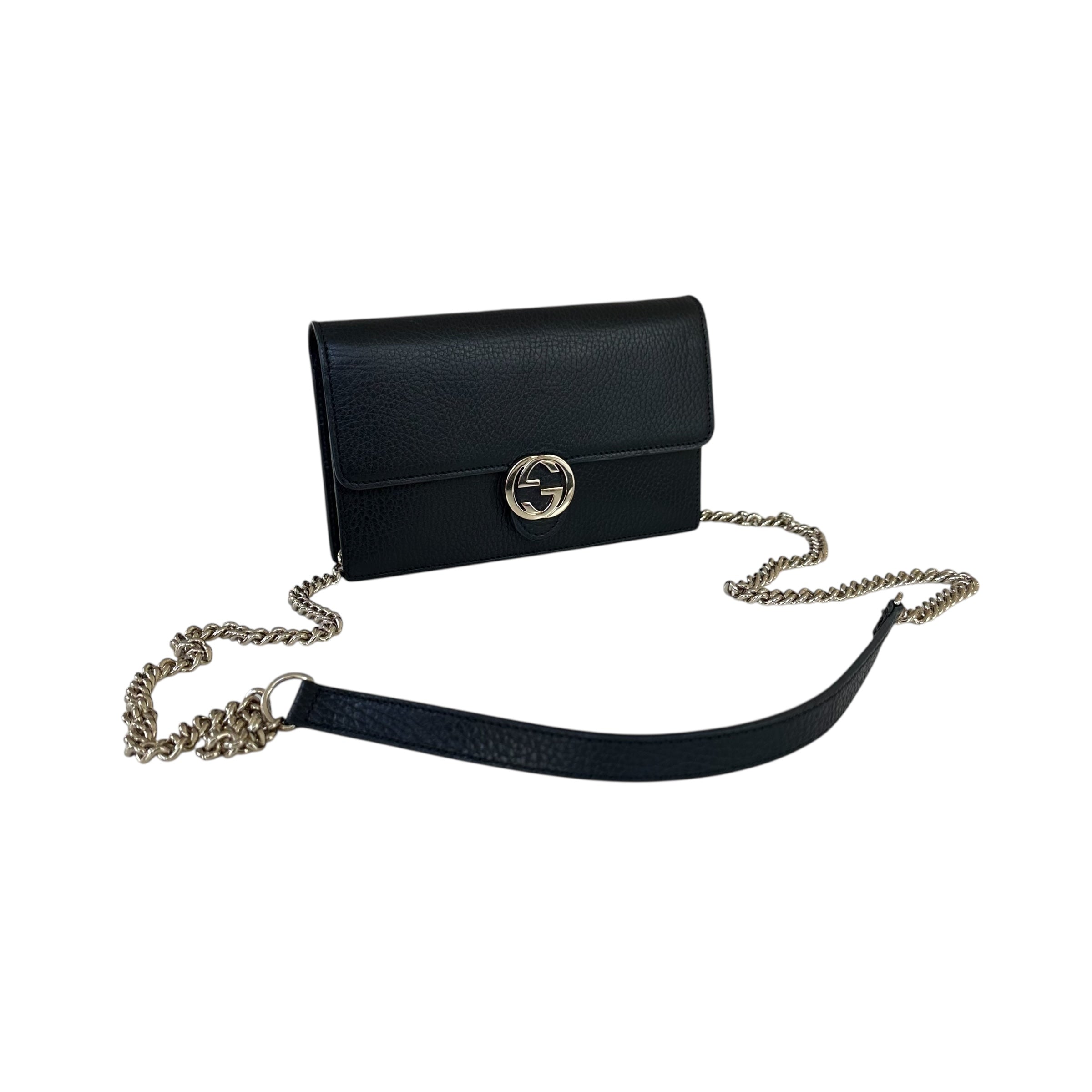 Gucci portafoglio con catena Interlocking