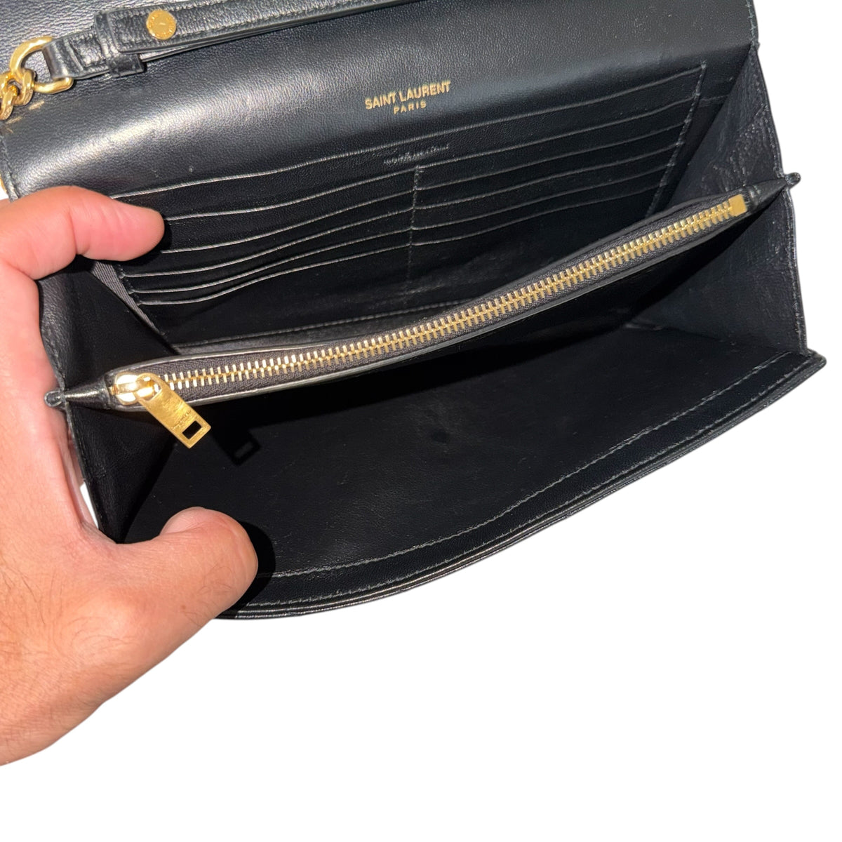 Saint Laurent pochette con catena Cassandre
