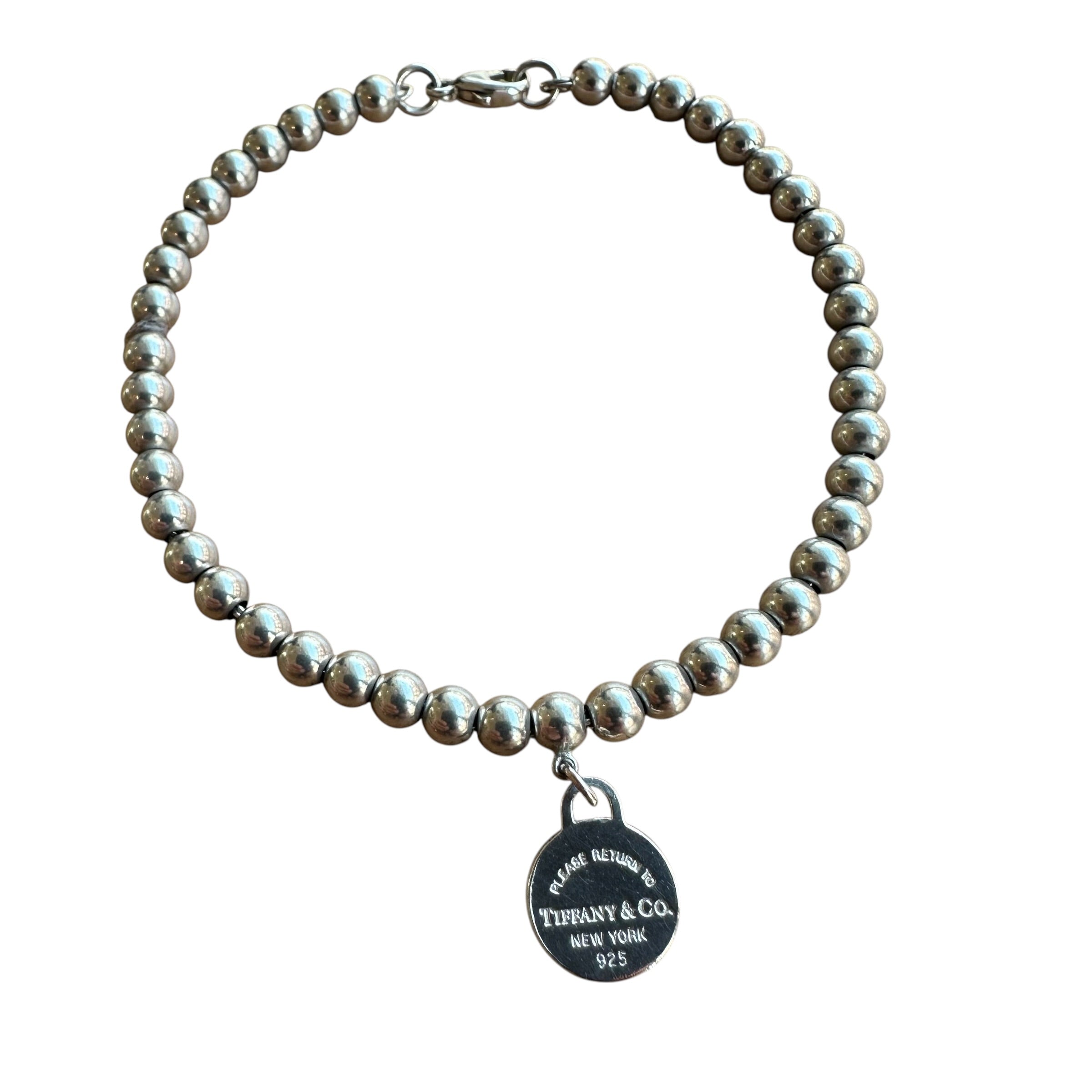 Tiffany & Co bracciale Bead con ciondolo mini round tag