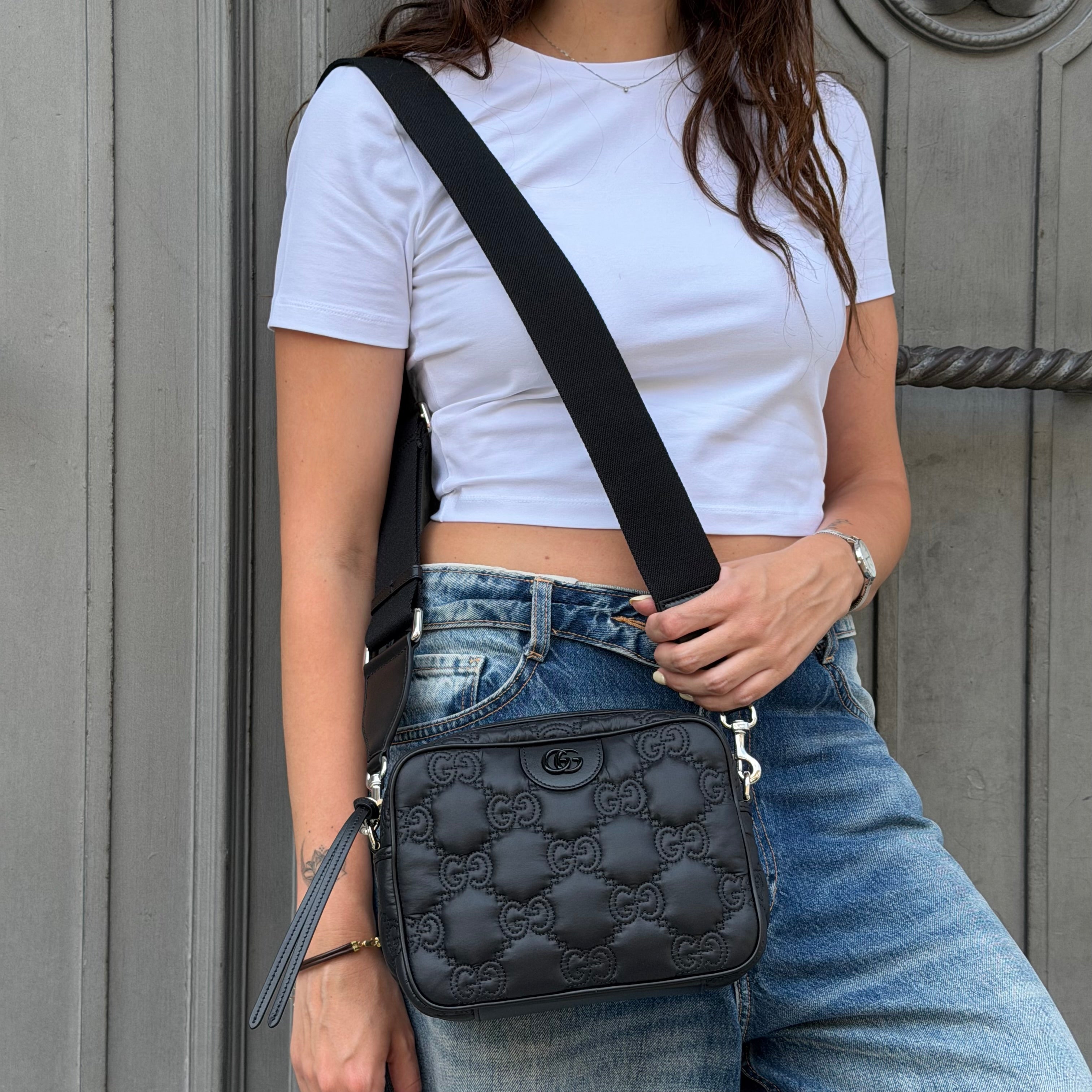 Gucci borsa a tracolla in nylon GG