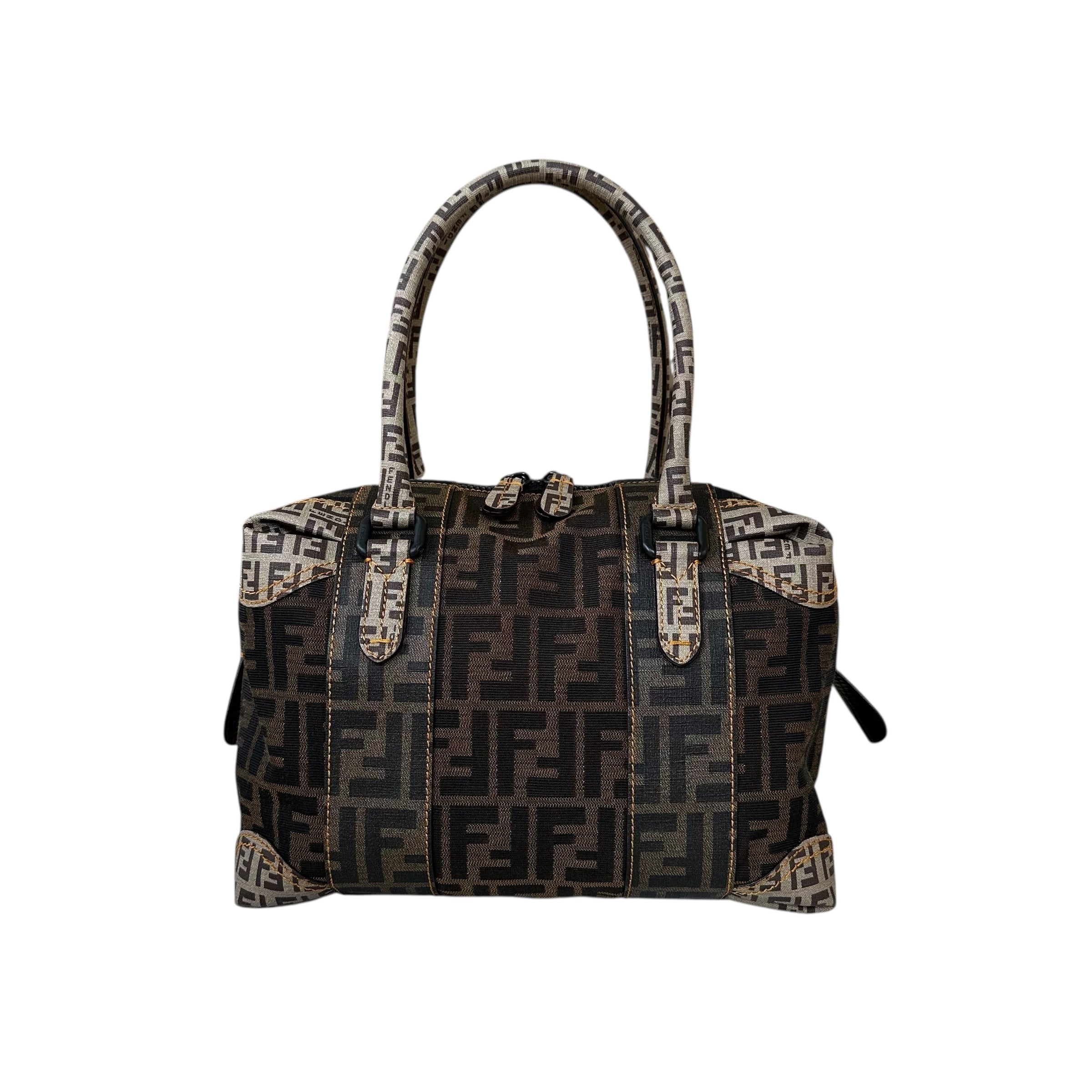 Fendi borsa a spalla in tela zucca