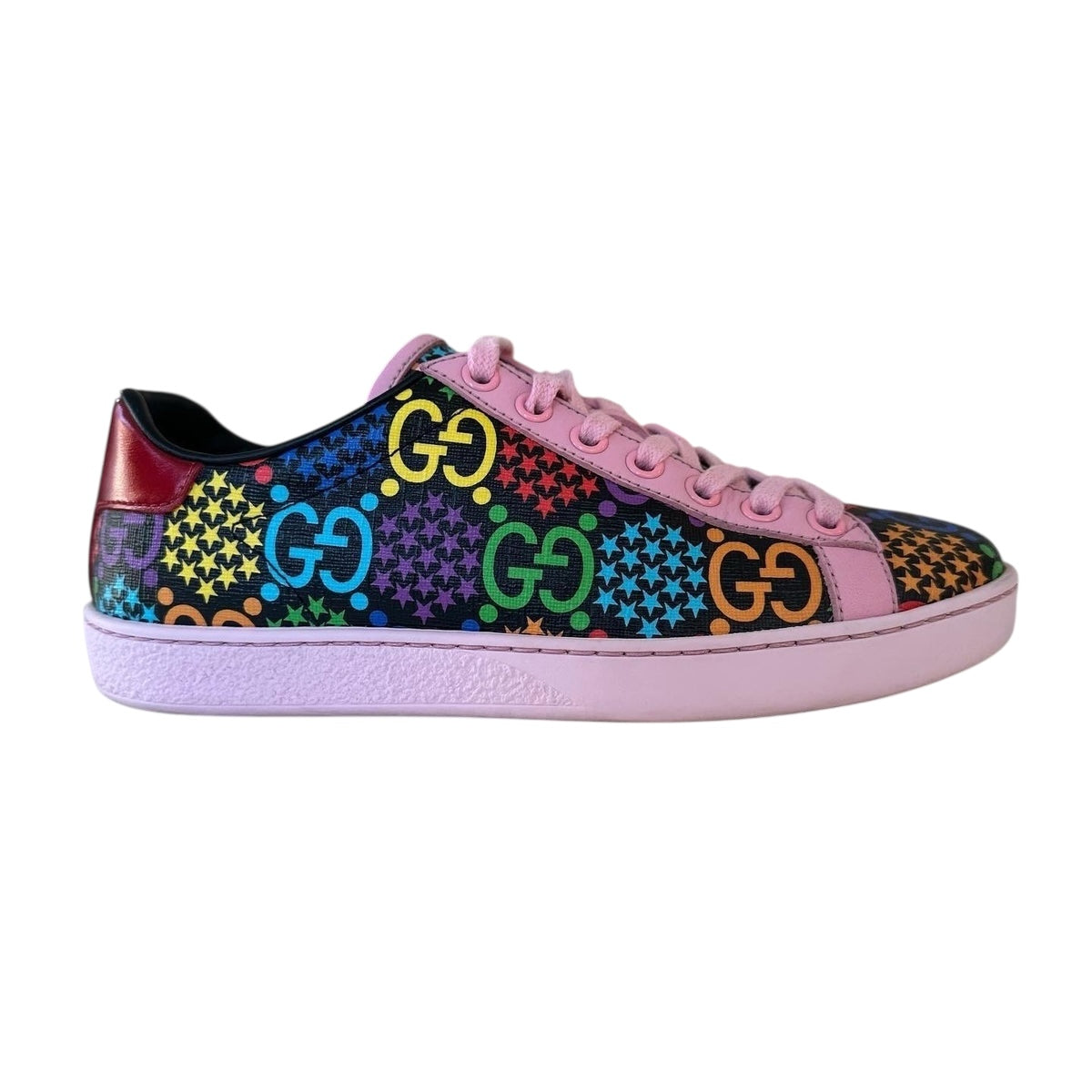 Sneaker Gucci in tela GG Psychedelic e finiture in pelle rosa Stile: 610086