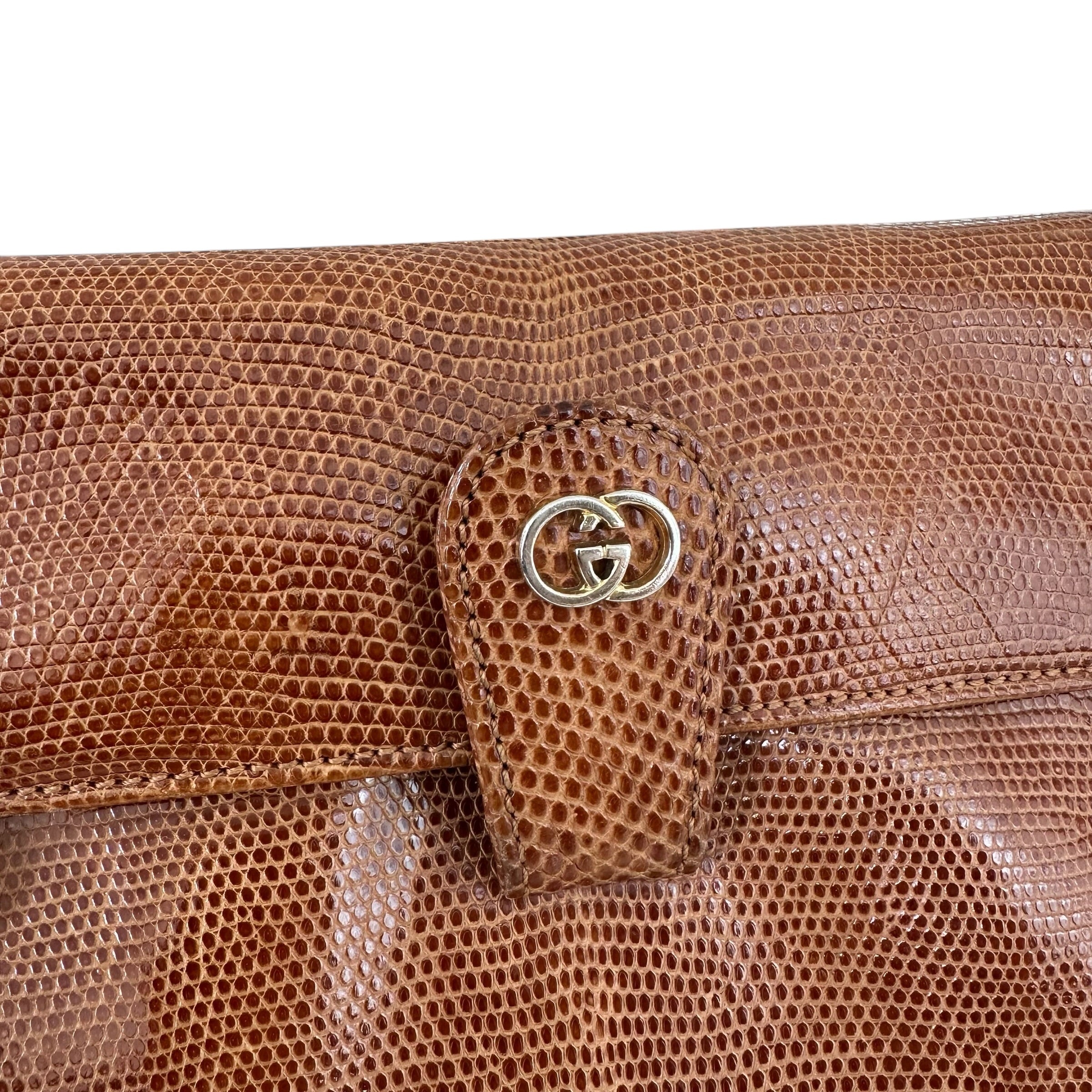 Gucci borsa a tracolla vintage in pelle di lucertola