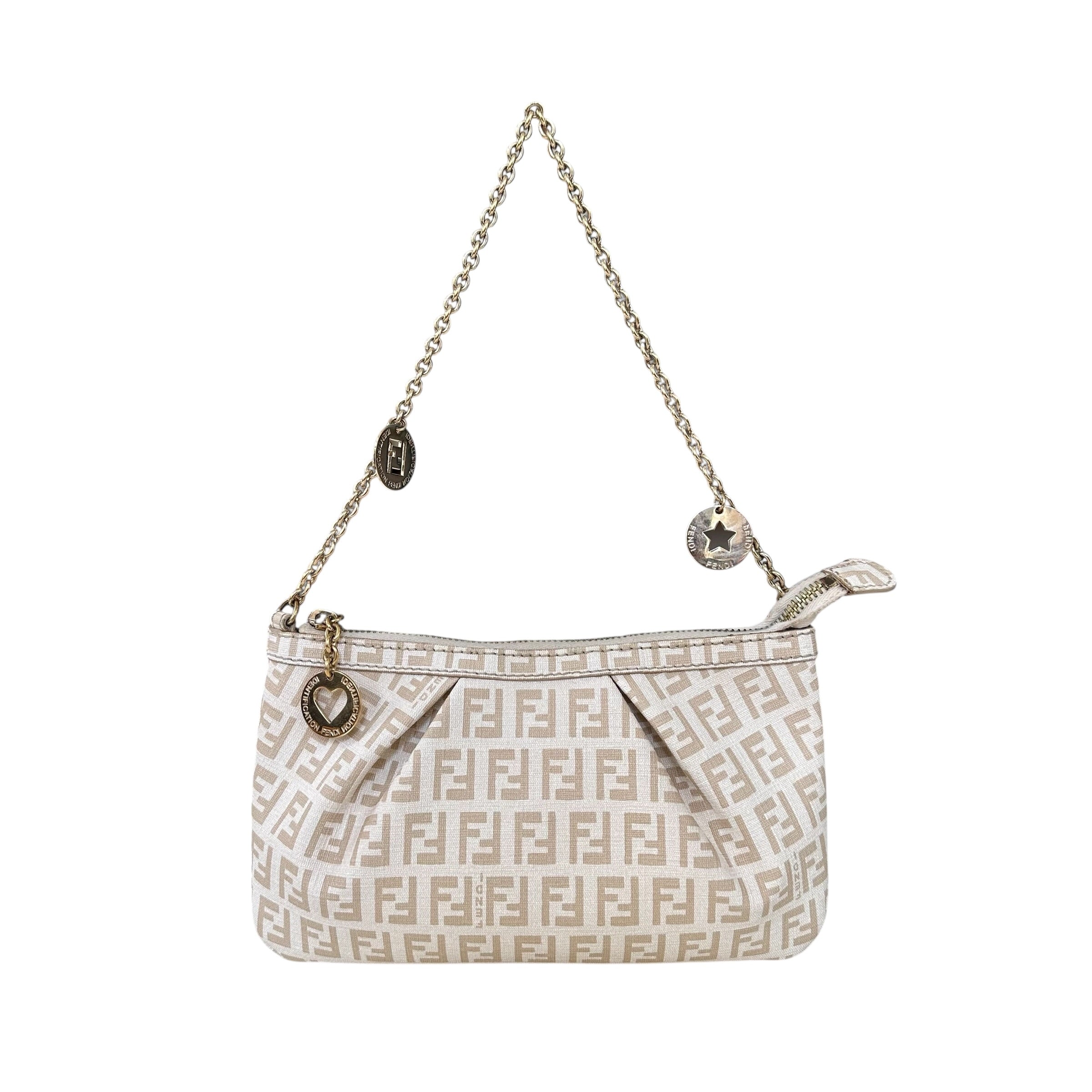 Fendi pochette in tela zucchino