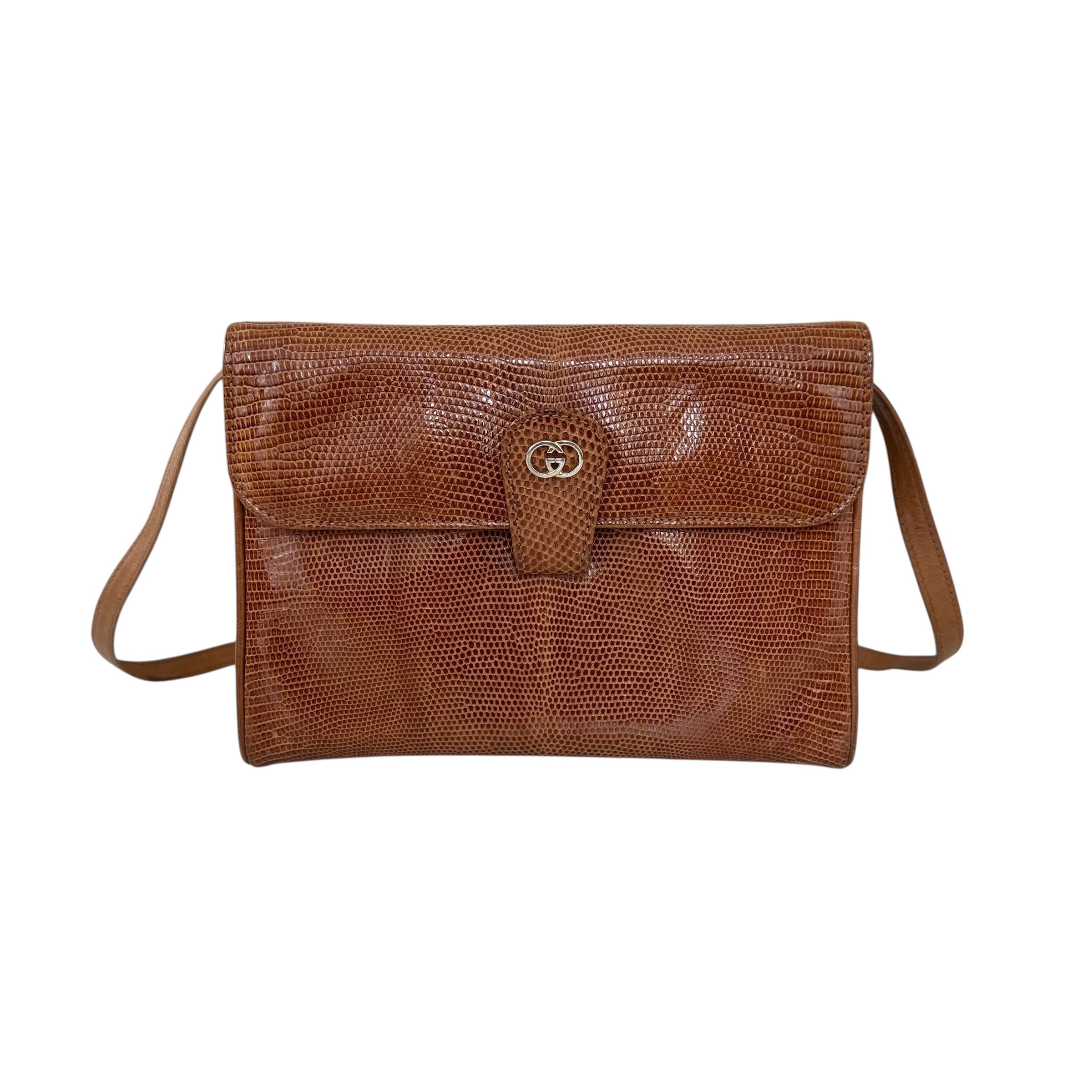 Gucci borsa a tracolla vintage in pelle di lucertola
