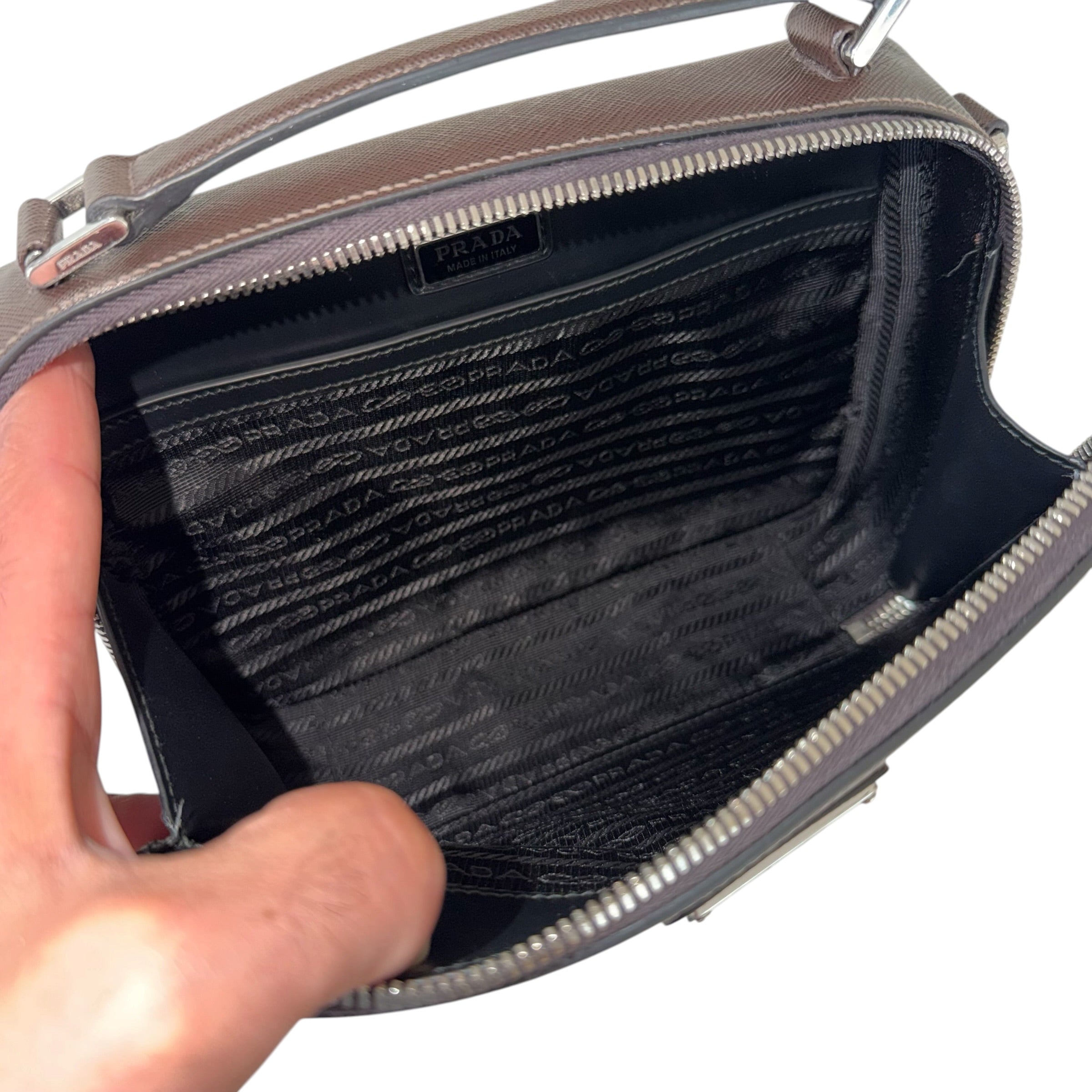 Prada borsa Brique media in pelle Saffiano