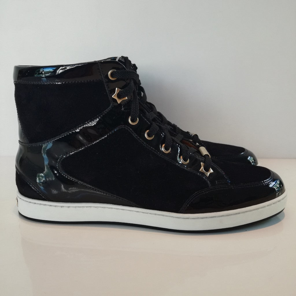 Sneakers Jimmy Choo mod. Tokio nere in scamosciato e vernice
