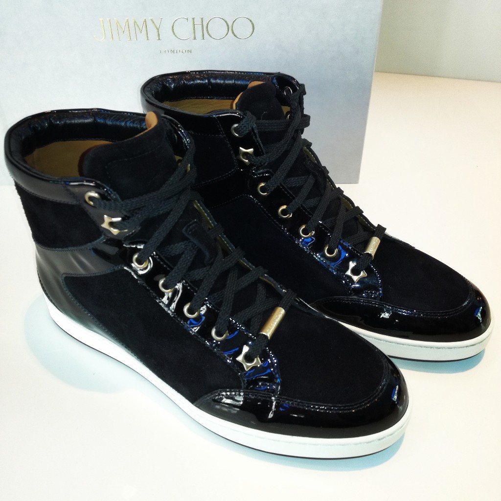 Sneakers Jimmy Choo mod. Tokio nere in scamosciato e vernice