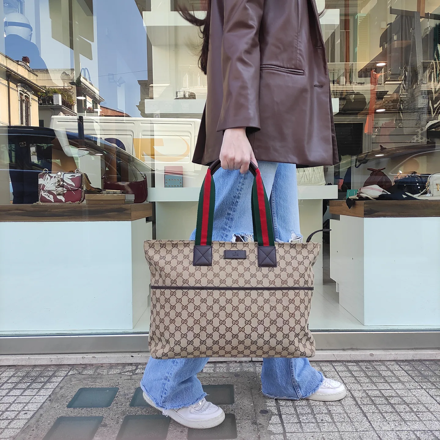 Gucci shopping bag tessuto online