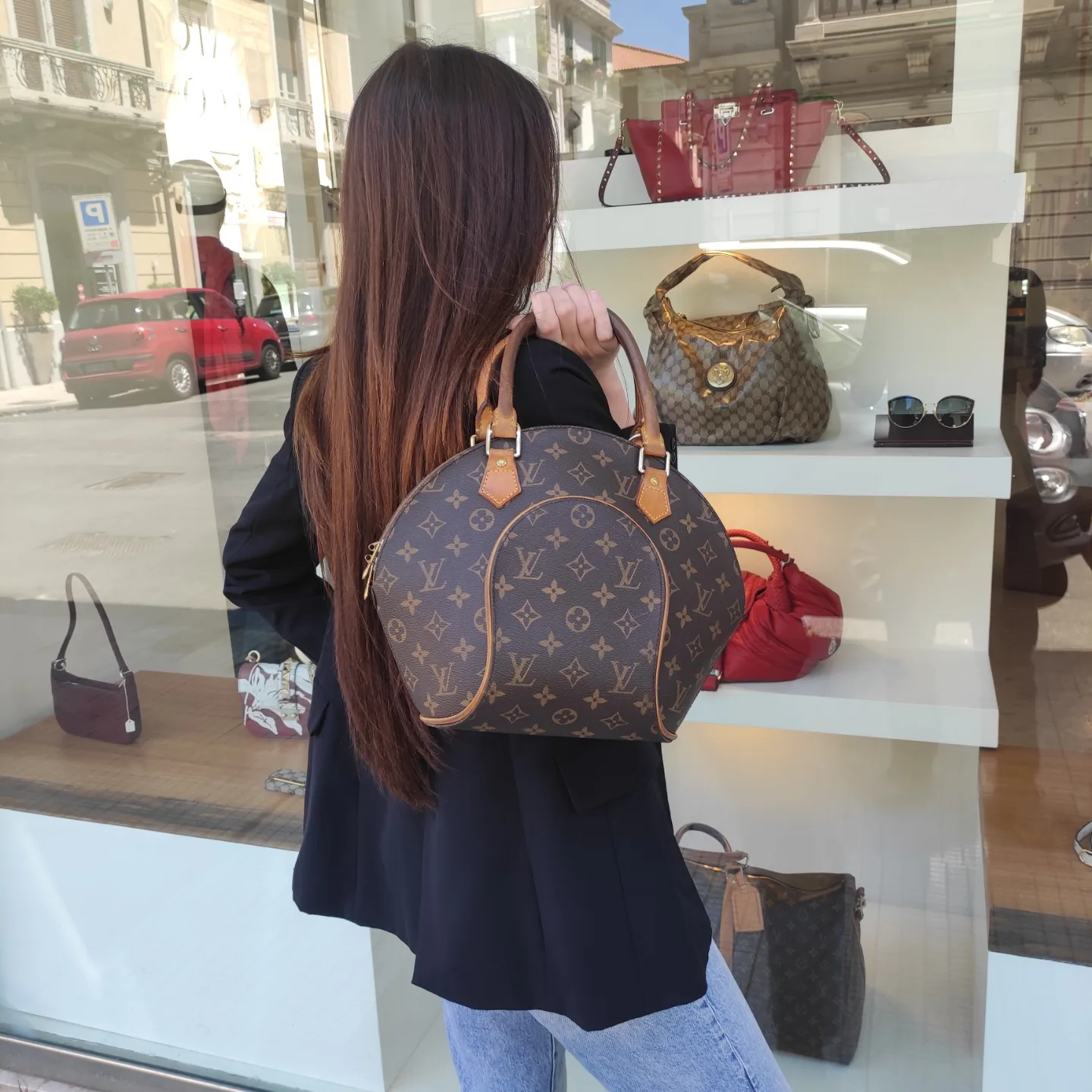 Borsa Louis Vuitton Ellipse PM in tela monogram e finiture in