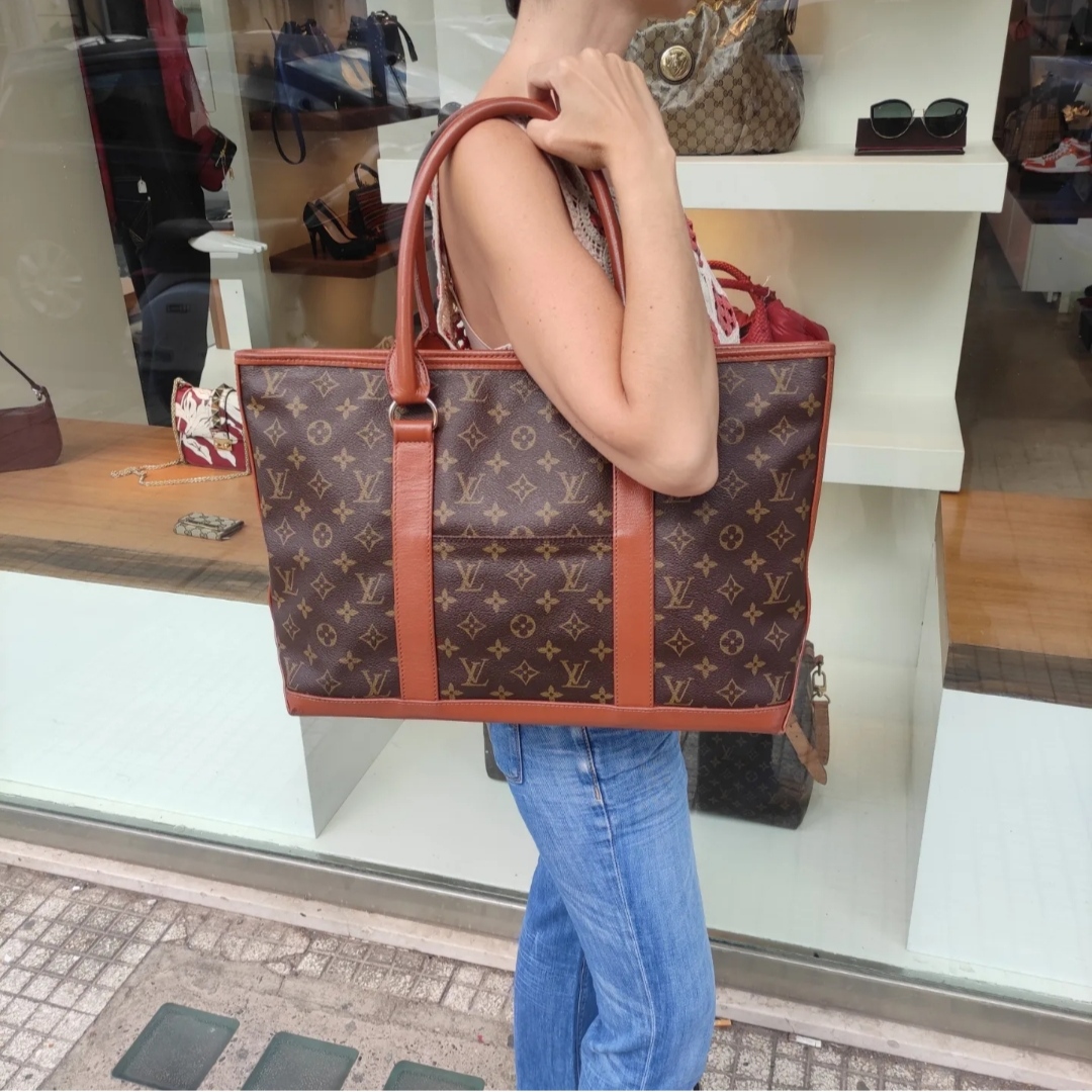 Borsa Louis Vuitton Sac weekend MM vintage in tela monogram e