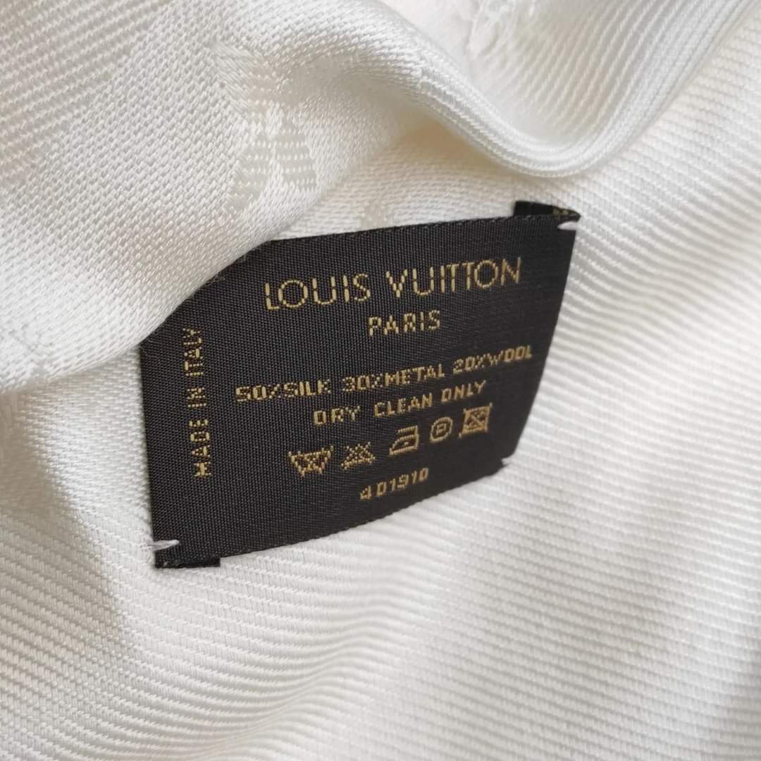 Louis Vuitton Scialle Monogram Shine 75120 Silk Wool Viscose ref