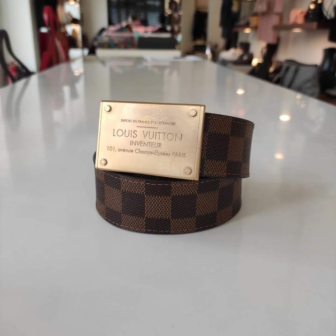 Cintura in pelle Damier reversibile