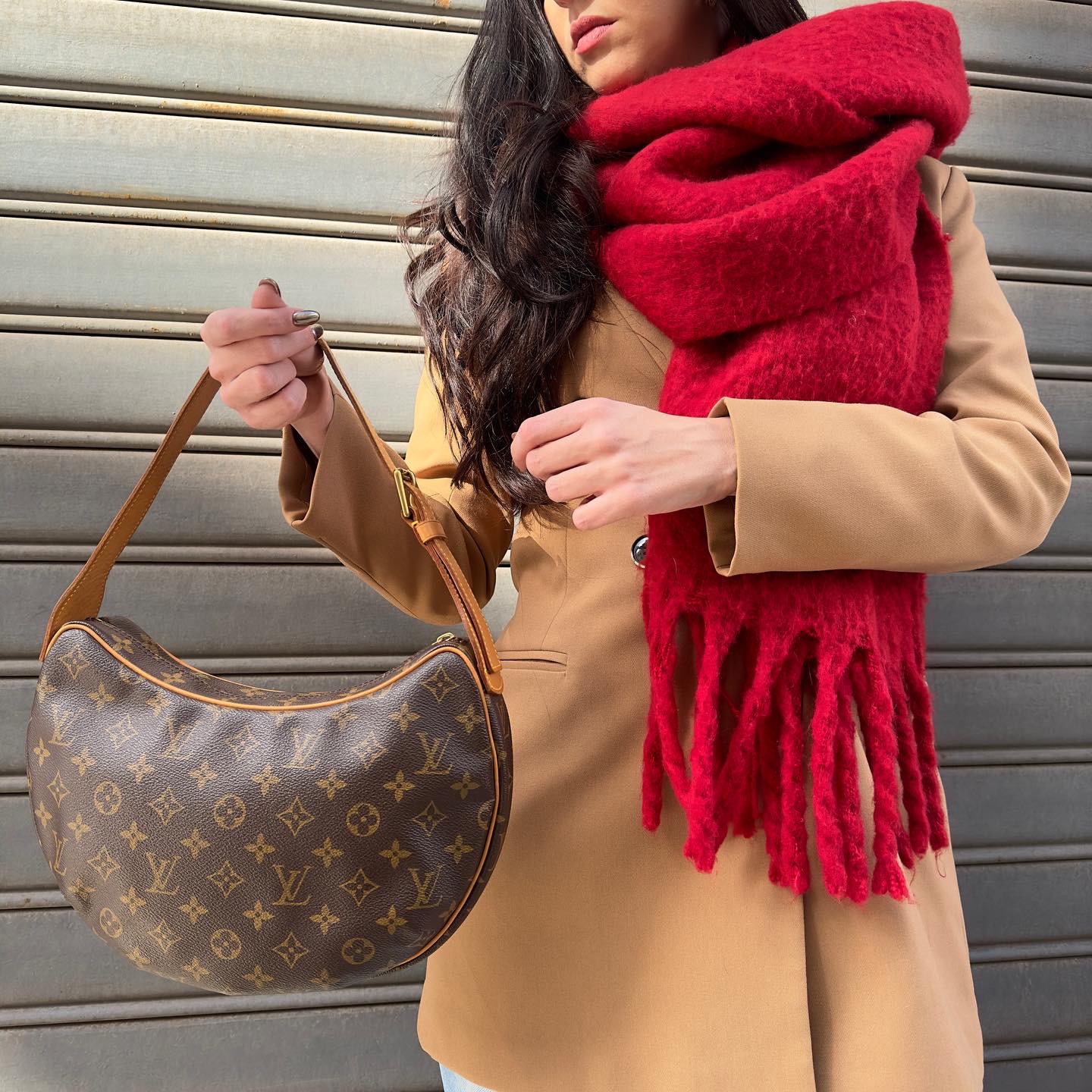 Borsa Louis Vuitton Croissant MM in tela monogram e finiture in