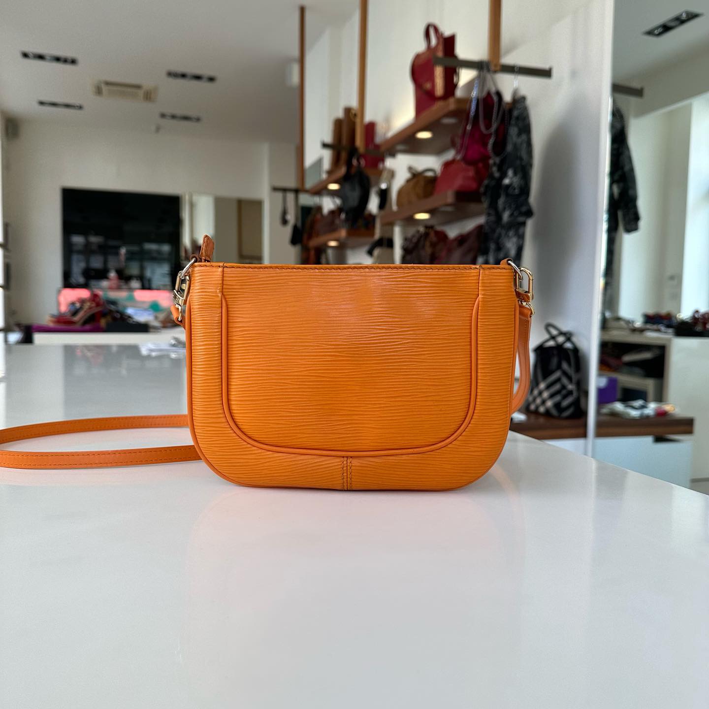 Louis Vuitton Mandarin Epi Leather Sarvanga Crossbody Clutch Bag