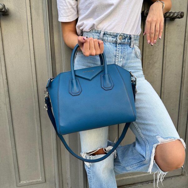 Borsa Givenchy Antigona piccola in pelle di capra pieno fiore Easy Luxury Borse usate di Lusso