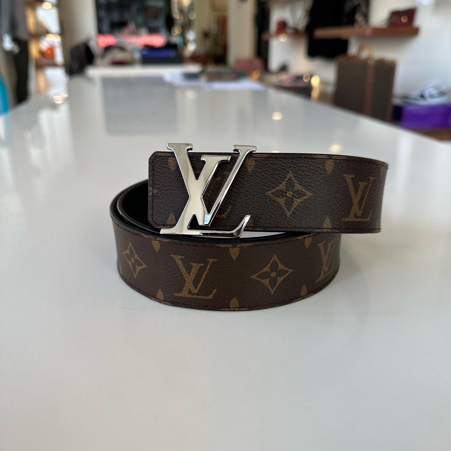 Cintura LV Initiales 40 mm reversibile Tela Monogram - Accessori