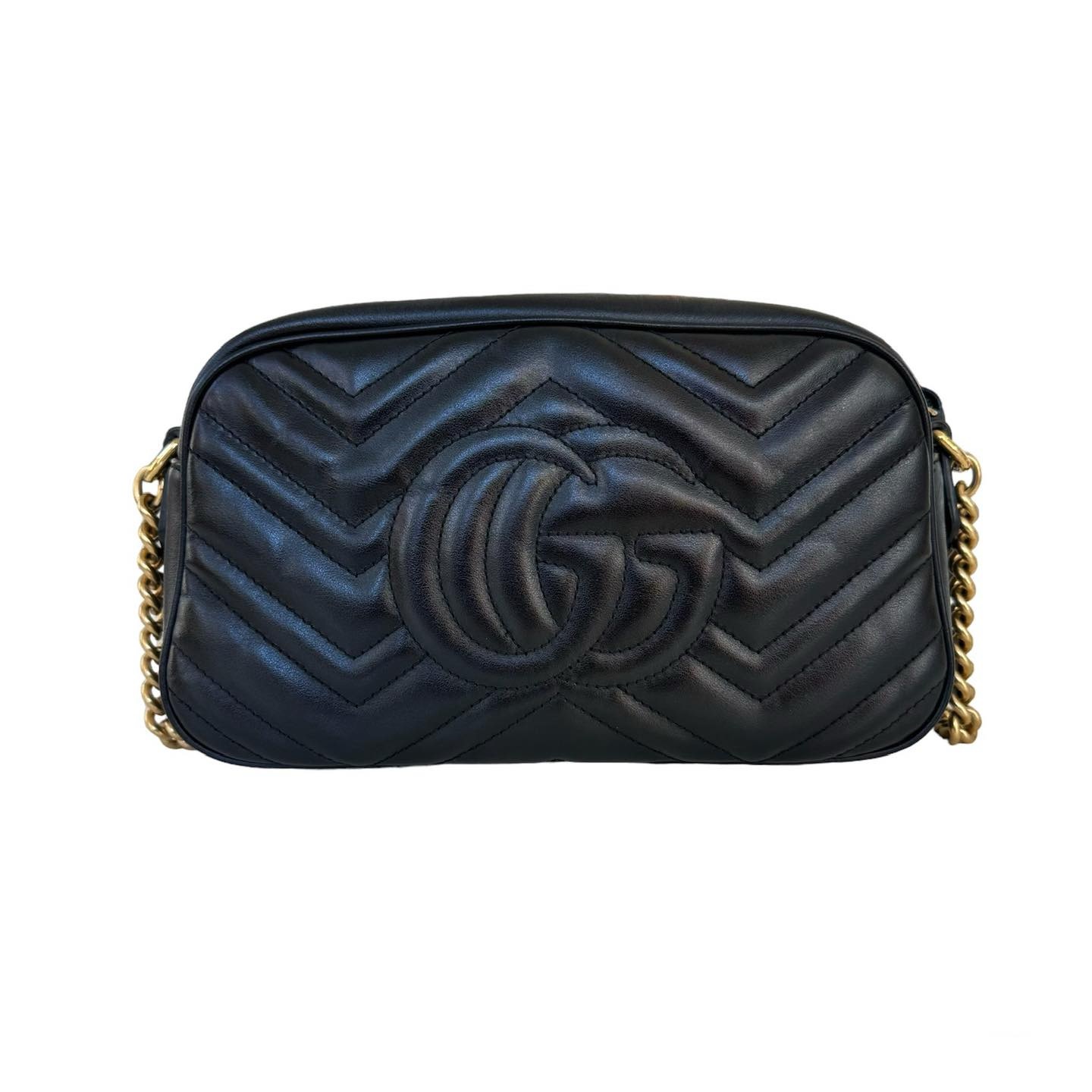 Gucci borsa a spalla GG marmont misura piccola in pelle matelasse Stile 447632 Easy Luxury Borse usate di Lusso